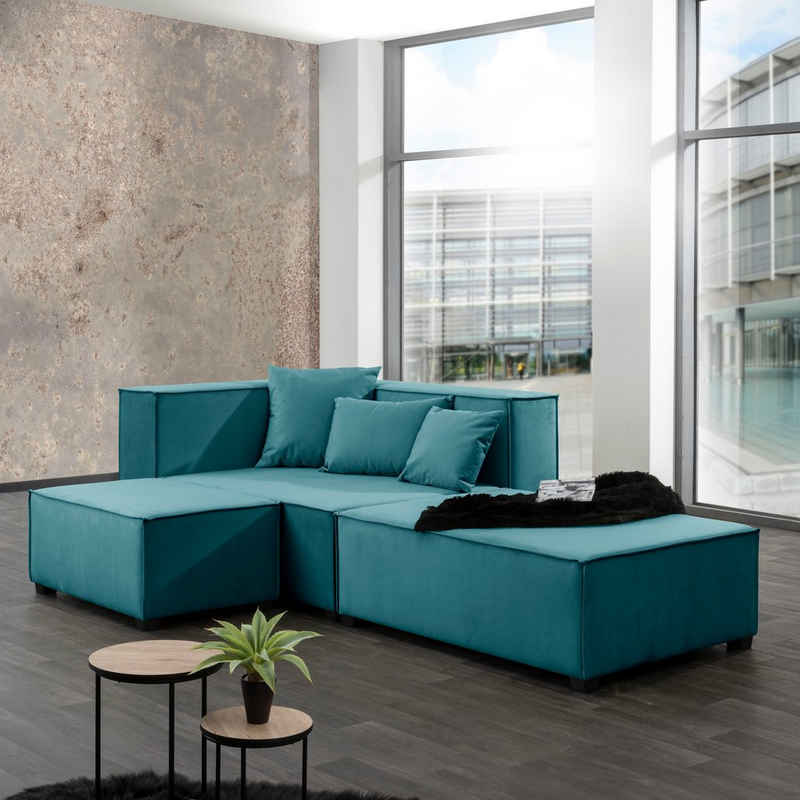 Max Winzer® Wohnlandschaft »MOVE«, Set, Sofa-Set 08 aus 5 Sitz-Elementen, inklusive 3 Zierkissen, individuell kombinierbar