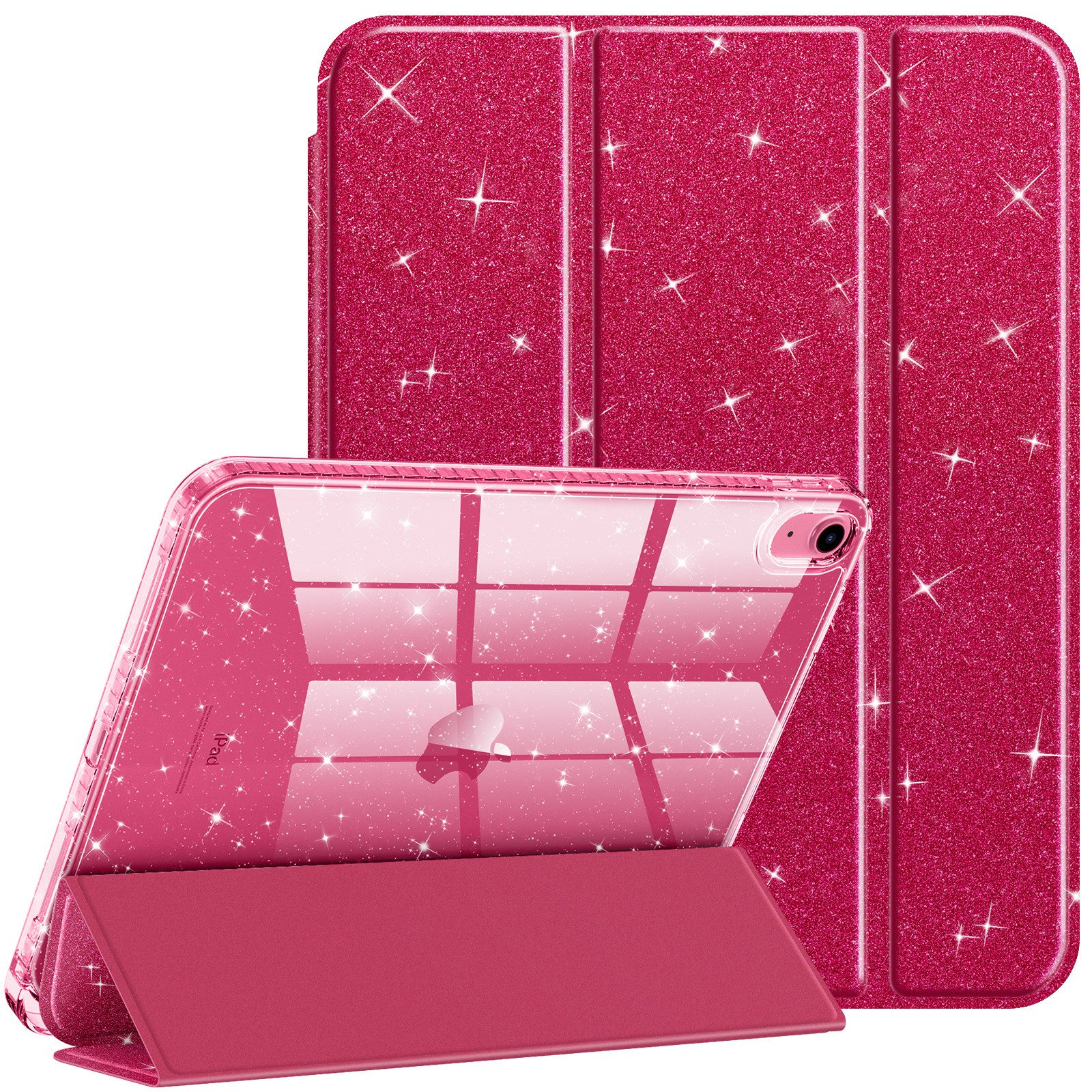 Fintie Tablet-Hülle für iPad 11 Generation 11 Zoll 2025(A16), iPad 10 Generation 2022, mit Stifthalter, Glitzernde Stoßfeste Case mit Glänzende Rückseite