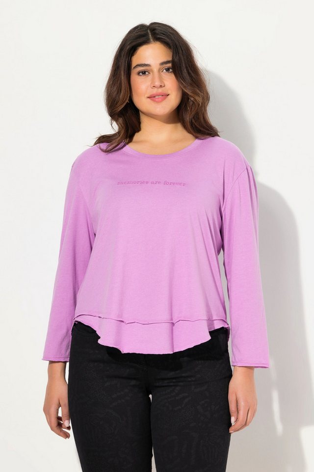 Ulla Popken Longsleeve Shirt Lagenoptik Rundhals Langarm