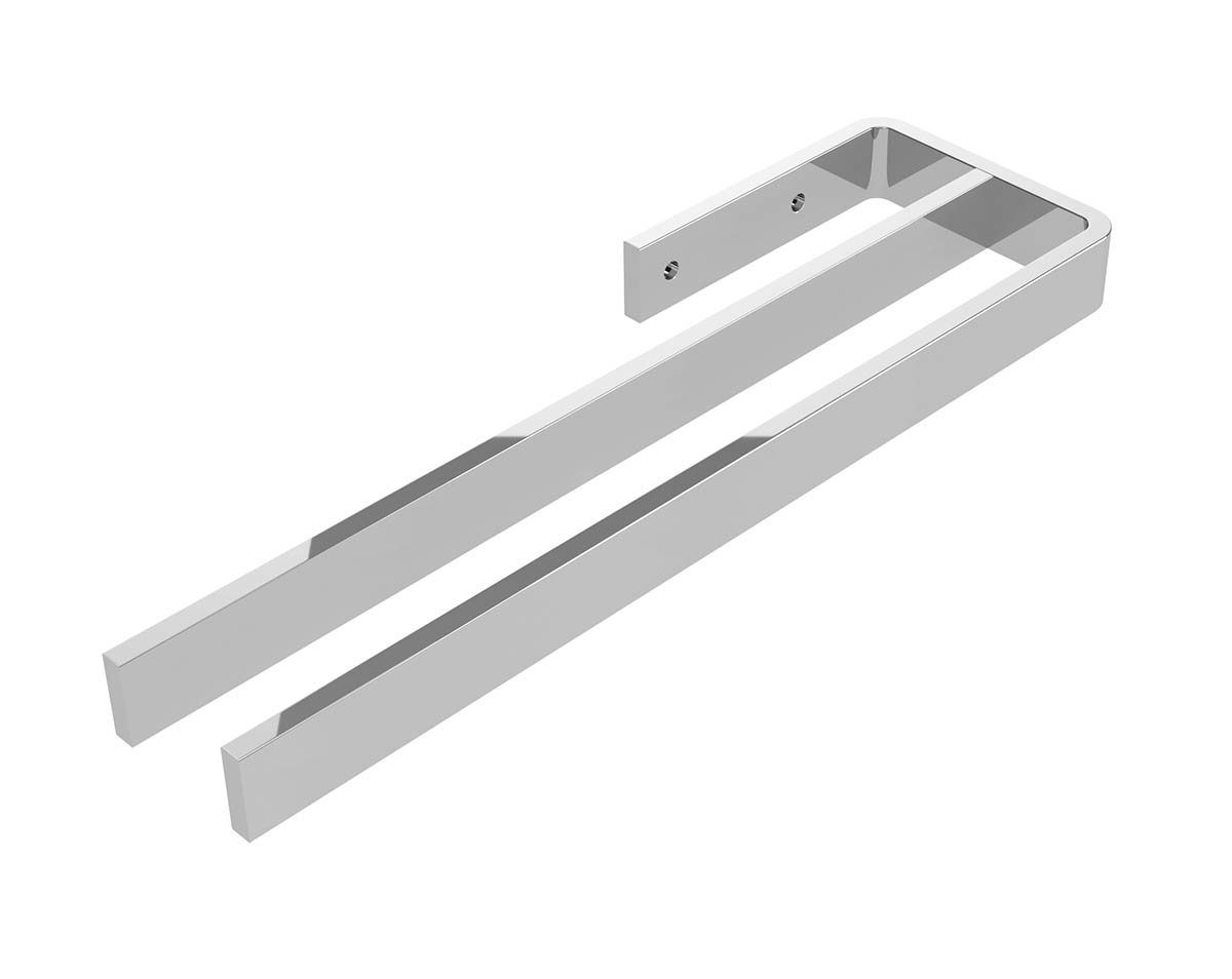einfachgutemoebel Aufsatzwaschbecken Handtuchhalter Bath-O-Line 380mm 2-armig, chrom (1-St., SET enthält: Handtuchhalter, Befestigungsmaterial)