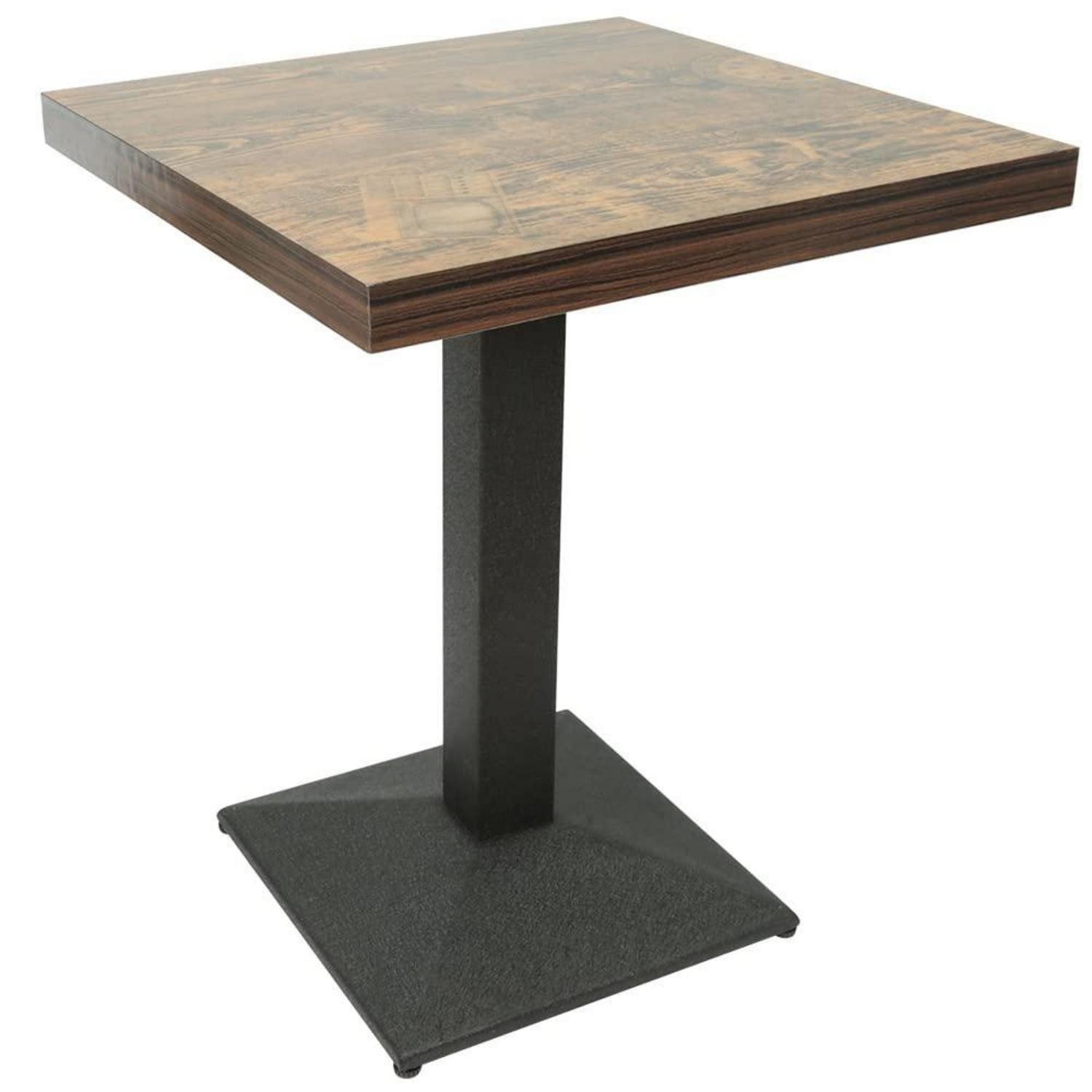 LuxusKollektion Bartisch Esstisch Quadratisch Eiche Metallbein 60x60cm (1-St)