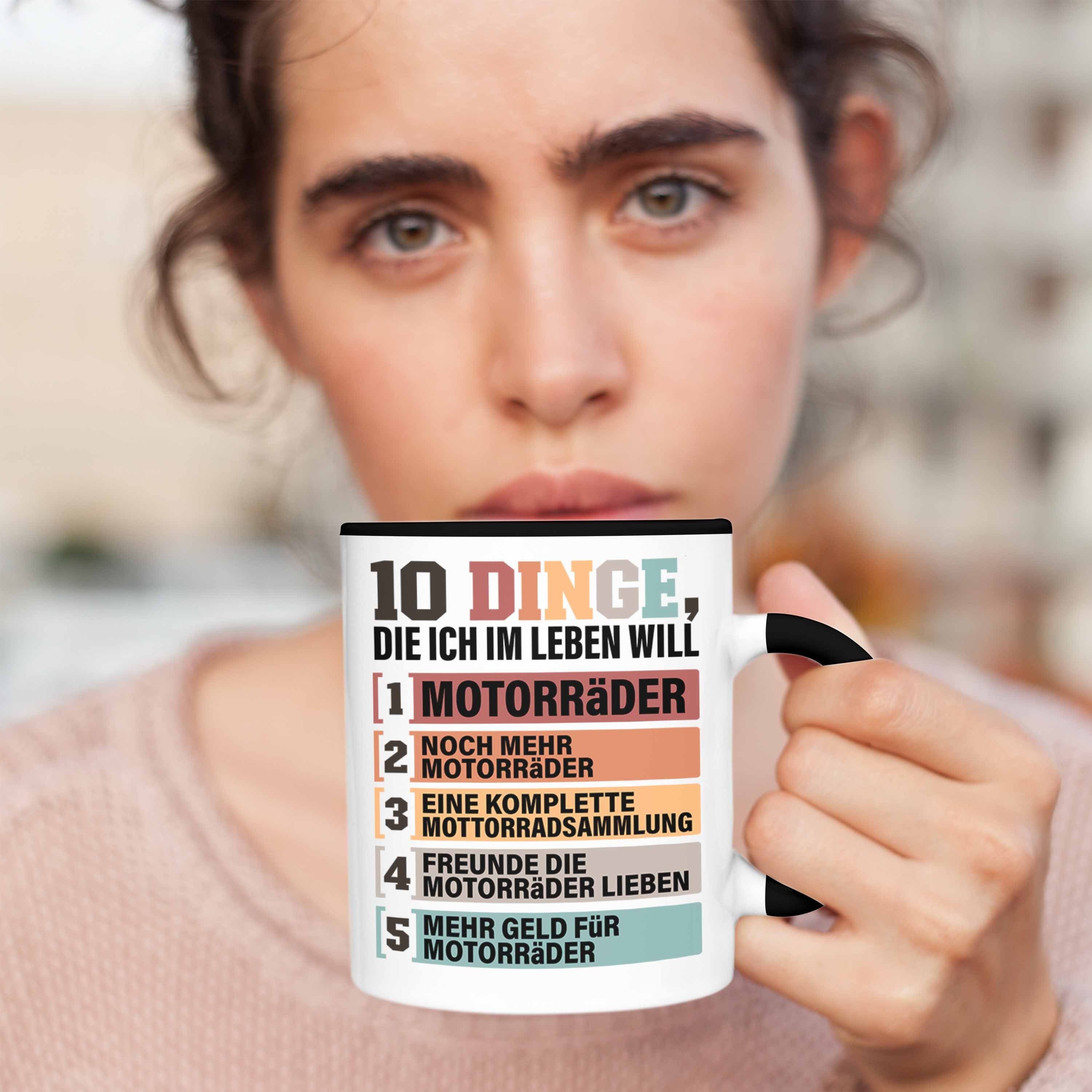 Trendation Tasse Motorräder Geschenk Motorradfahrer Geschenkidee Tasse Spruch Lust Schwarz für