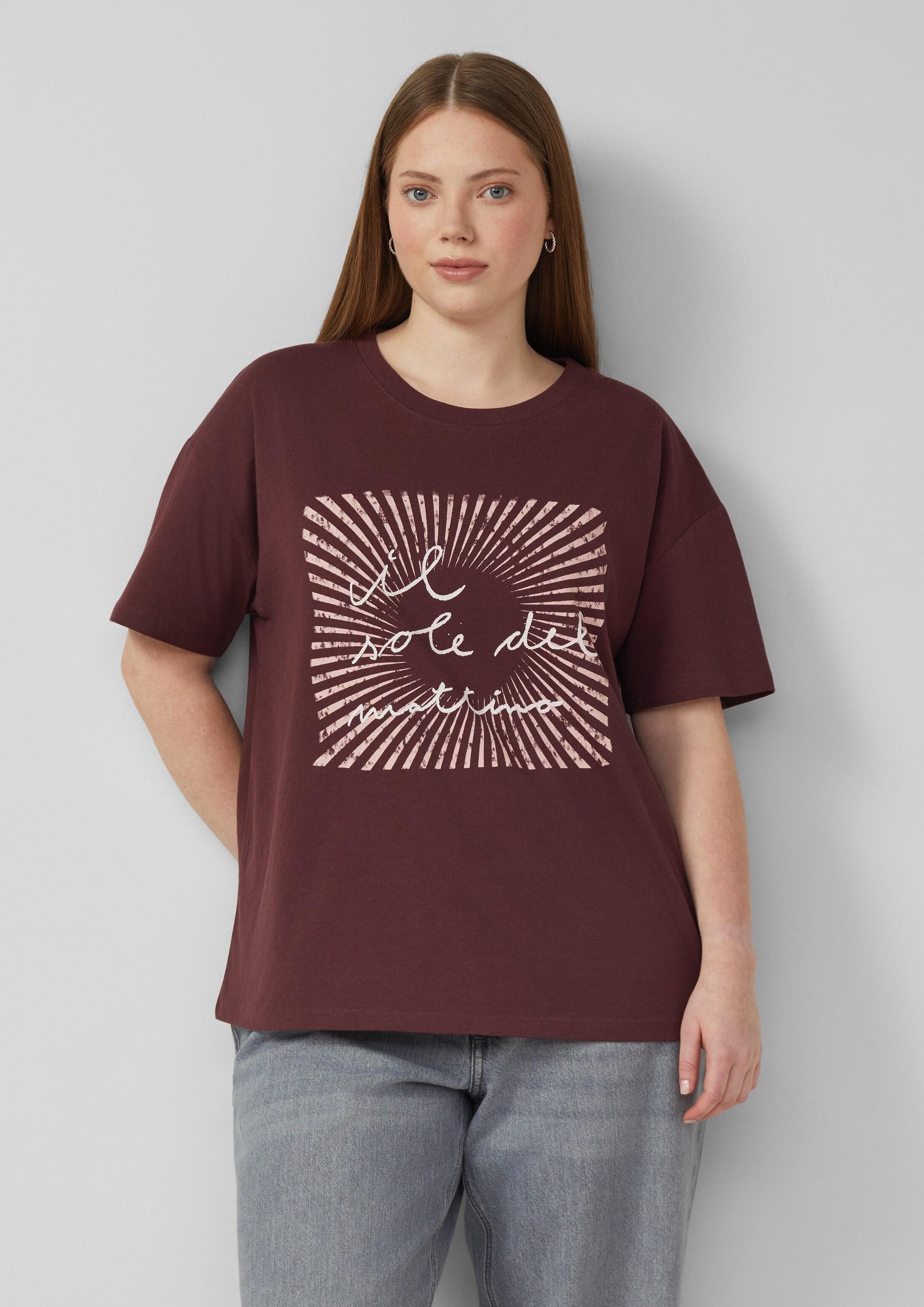 QS Kurzarmshirt T-Shirt Baumwollshirt mit Frontprint