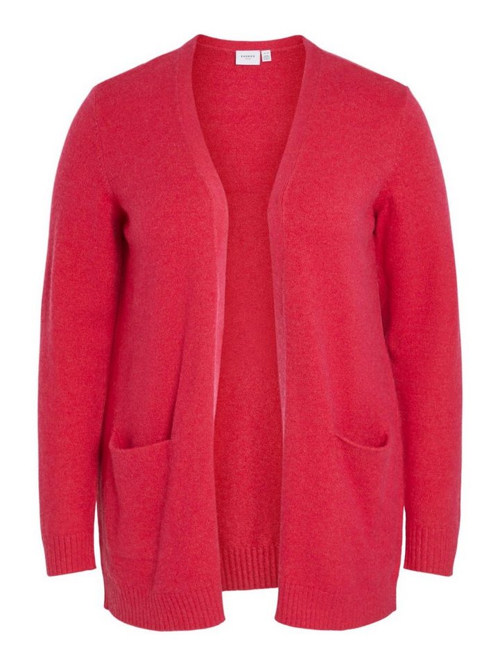 Vila Cardigan Plus Size Strickjacke Stretch Cozy Cardigan Übergröße VIRIL  6133 in Neon Pink