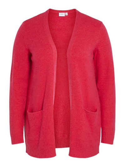Vila Cardigan Plus Size Strickjacke Stretch Cozy Cardigan Übergröße VIRIL 6133 in Neon Pink