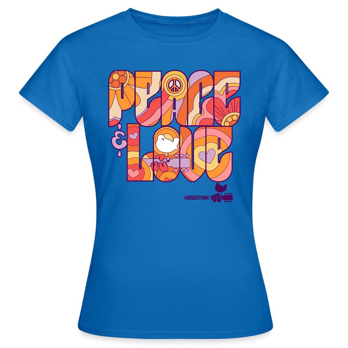 Spreadshirt T-Shirt Woodstock Peace Love Hippie günstig online kaufen
