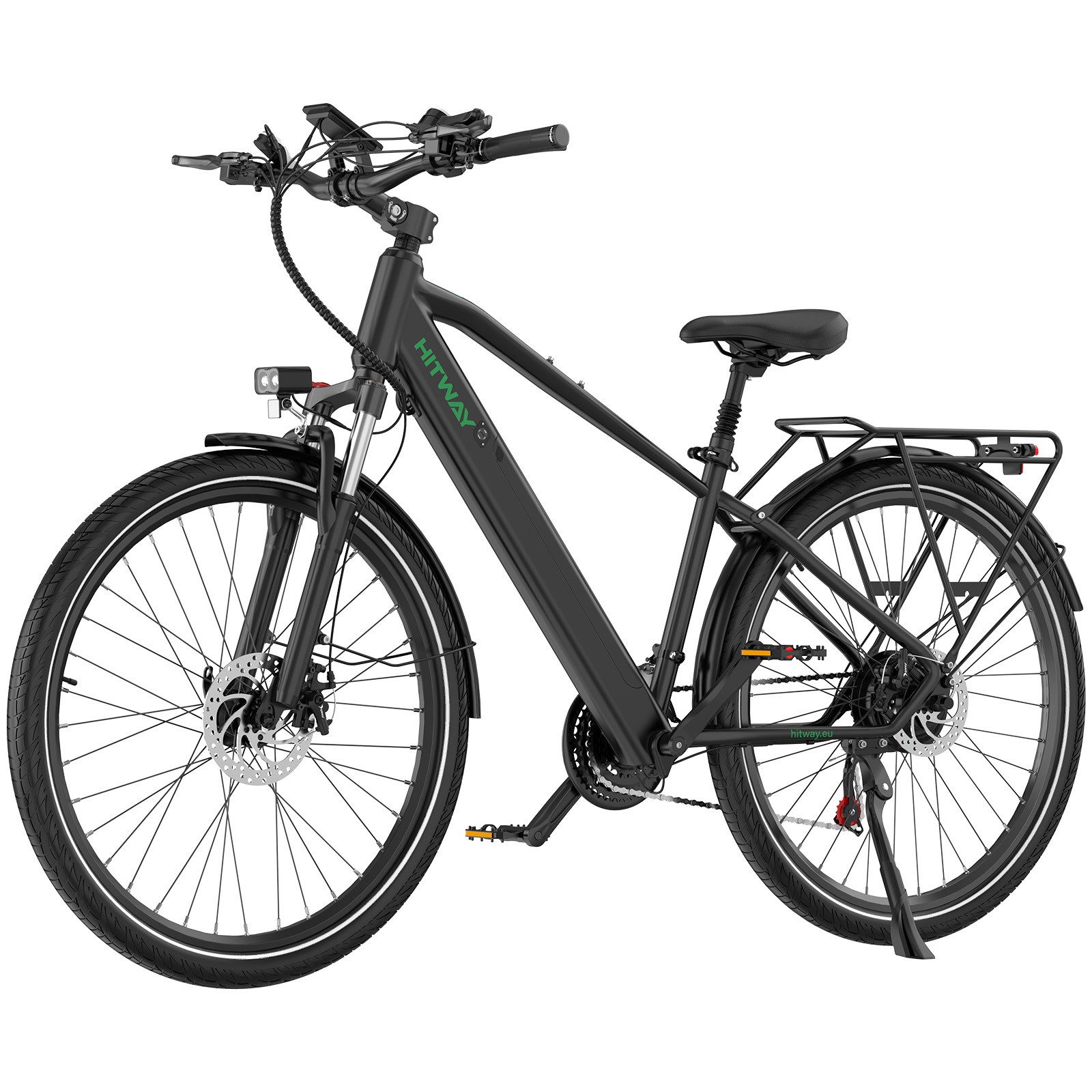 HITWAY E-Bike Cityrad, Trekkingrad, Mountainbike Elektrofahrrad 27.5 Zoll E-Mountainbike, bis zu 50-80km, 21 Gang shimano Schaltwerk, Kettenschaltung, Heckmotor, 460,8 Wh, E-MTB, Pedelec für Damen u. Herren mit APP NFC