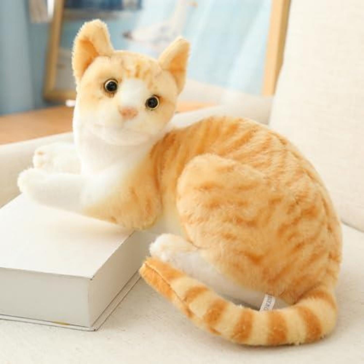 LuxusKollektion Kuscheltier Kuscheltier Katze Plüschtier Siamkatze Tabbykatze 26cm Orange-a