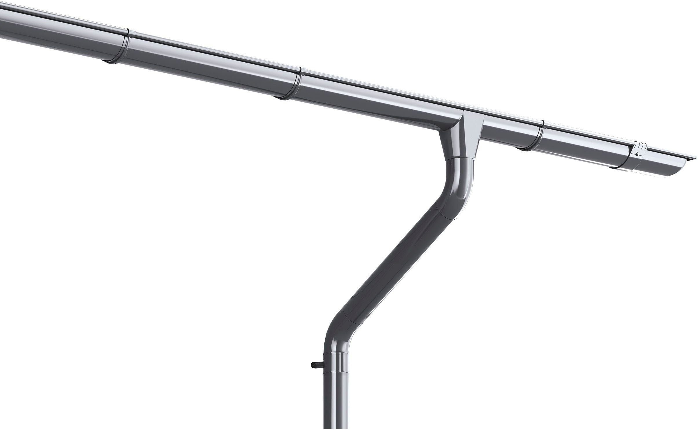 weka Dachrinne Желобаset 2 x 6,0 m verzinkt, inkl. Желобаendstücke, Regenfallrohr 2 m, Ablaufstutzen, Желобаhalter