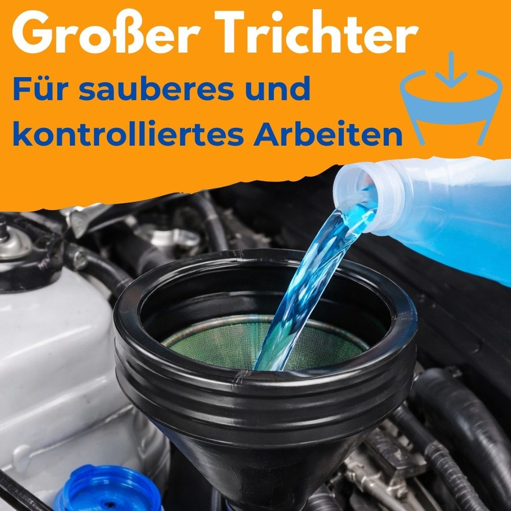 GarPet Öltrichter Trichter Auto Groß mit Sieb Einfülltrichter XXL Öltrichter Werkstatt
