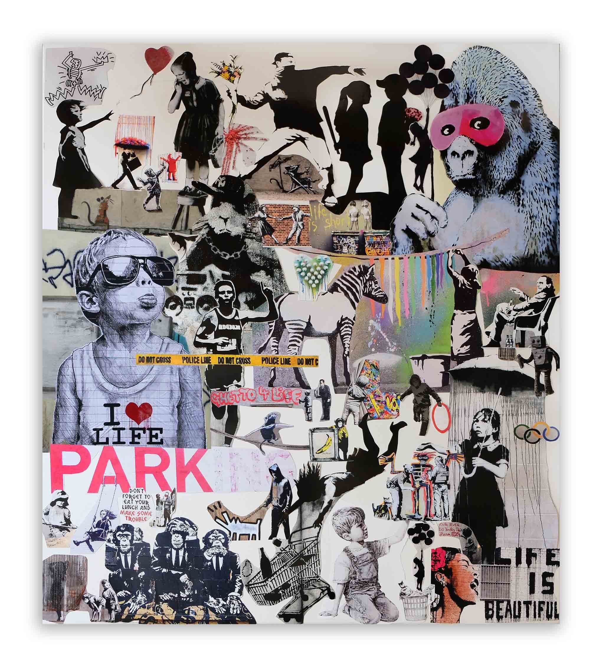 Leinwando Gemälde Banksy bilder Collage XXL / Leinwandbild street art zum Aufhängen