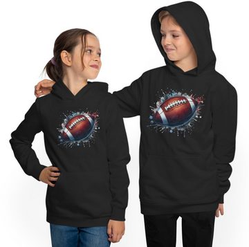 MyDesign24 Hoodie Kinder Kapuzen Sweatshirt - American Football Hoodie Kapuzensweater mit Aufdruck, i501