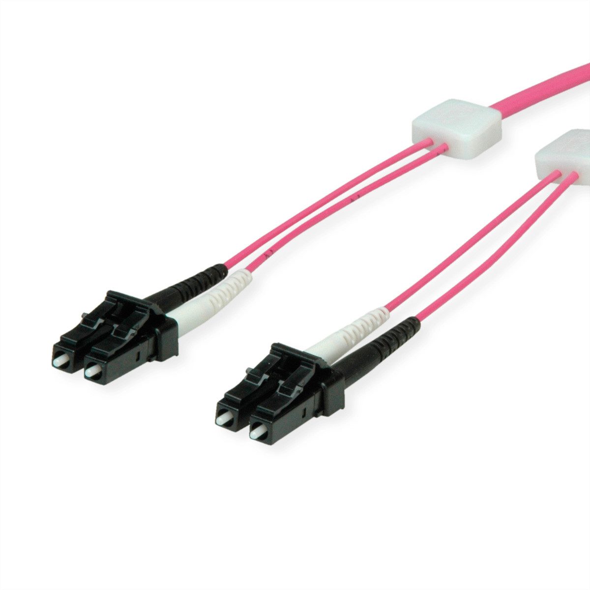 Easylan LWL-LED-Patchkabel duplex 50/125µm OM4, LC/LC Glasfaserkabel, (100.0 cm)