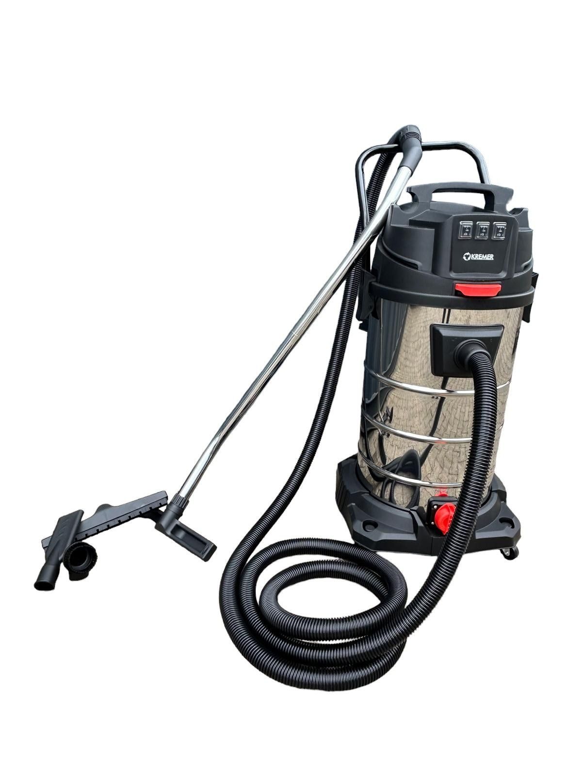 DeTec. Nass-Trocken-Sauger Industriestaubsauger 3000W mit 100 Liter Edelstahl Behälter, 3000,00 W, 100-Liter-Edelstahltank, Gewerbe-Staubsauger mit 3 einzelnen Saugmotoren je 1000 Watt