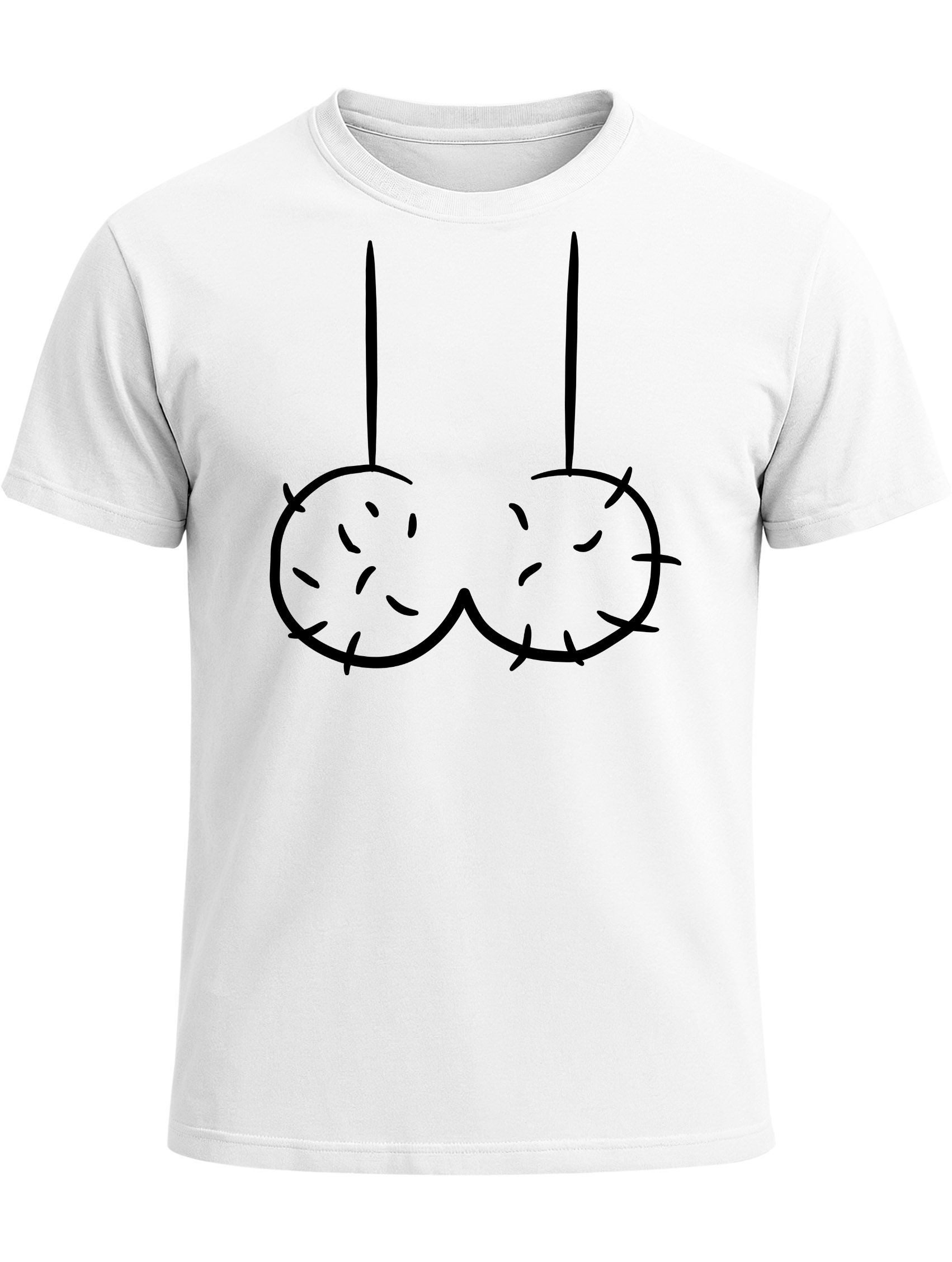 Print-Shirt Herren T-Shirt Fasching Karneval - Pimmel -Parodie Kostüm-Ersatz