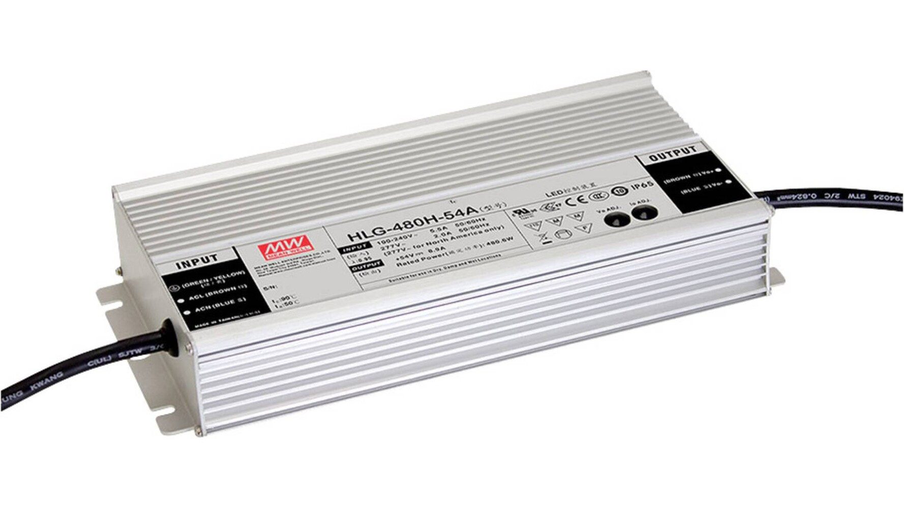 "HLG-480H-24B" 24V, Metall, Einbau, 480W, IP67, L262xH43,8xB120cm LED Trafo