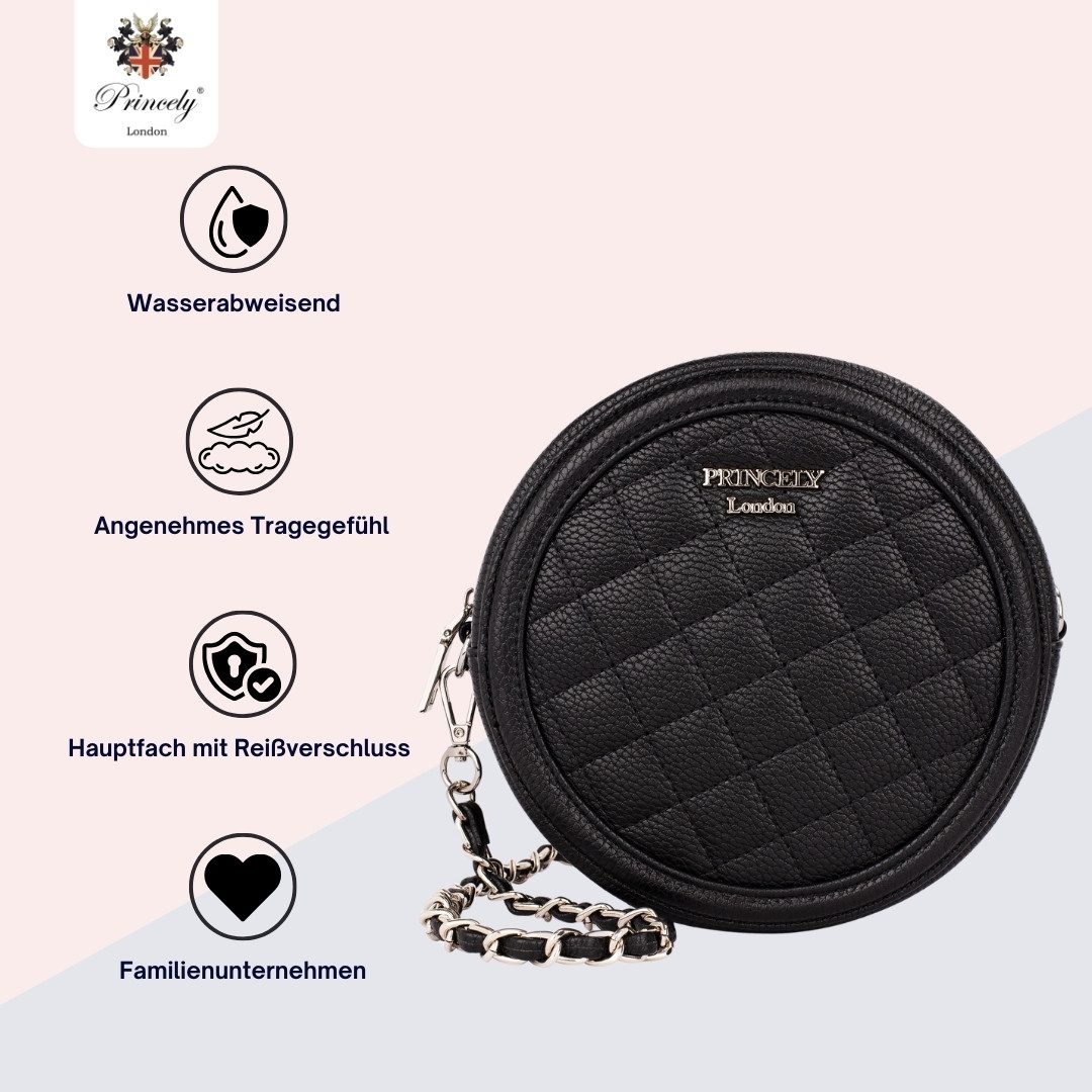 Princely London Schultertasche POLLY - Kompakte runde Handtasche für alles günstig online kaufen
