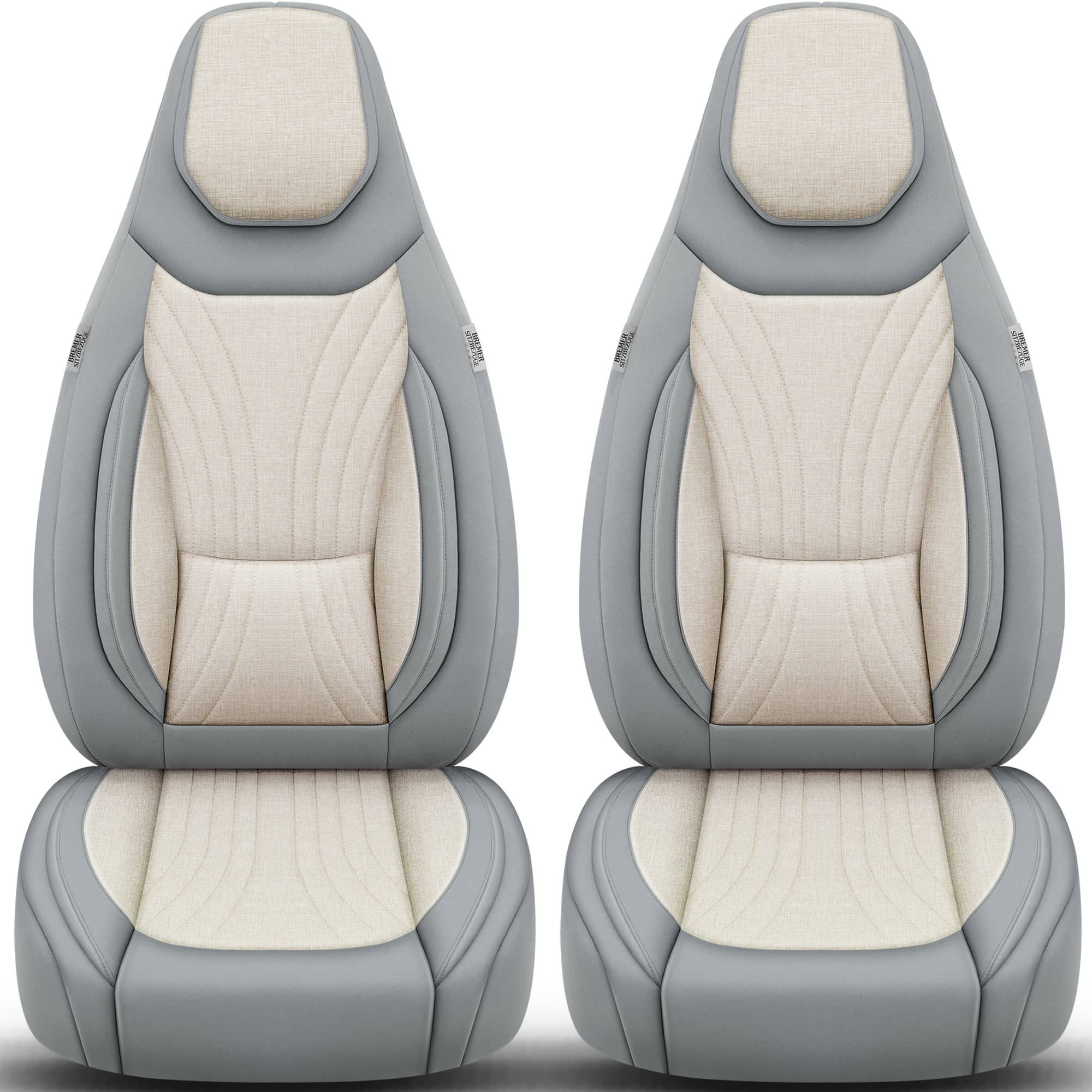 BREMER SITZBEZÜGE Autositzbezug für Xpeng P7 Bj ab 2024 (C3), Set, Schonbezüge Sitzbezüge Fahrer und Beifahrer, in Schwarz/Beige