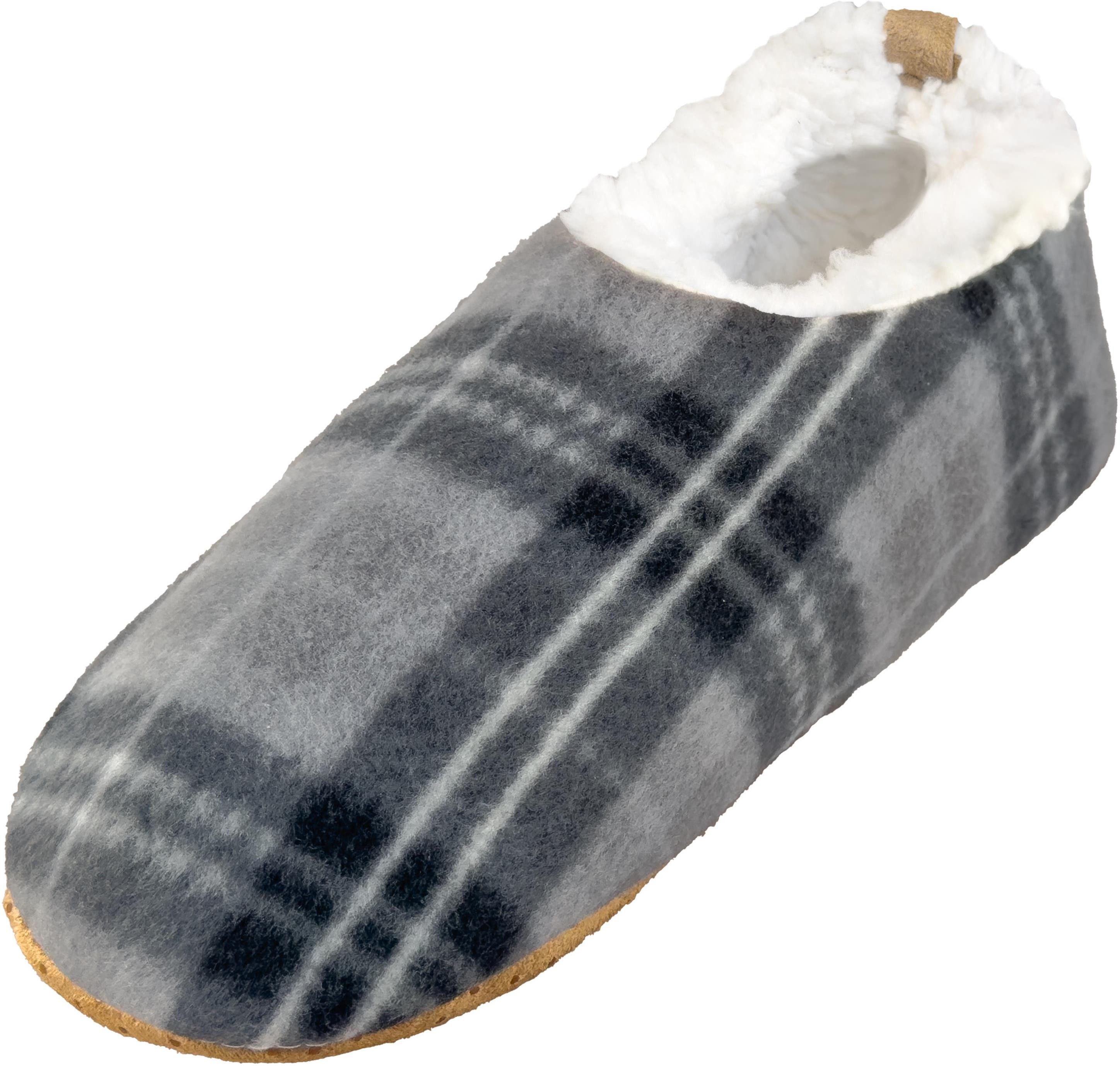 normani Herren-Slipper Hausschuhe Karo Hausschuh (1 Paar) mit weichem Lammfellimitat und ABS-Sohle