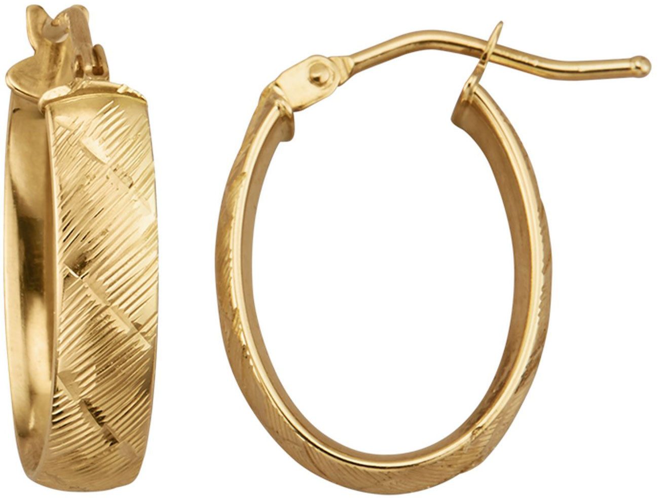 Firetti Paar Creolen Schmuck Geschenk Gold 375 Ohrschmuck Ohrringe Struktur