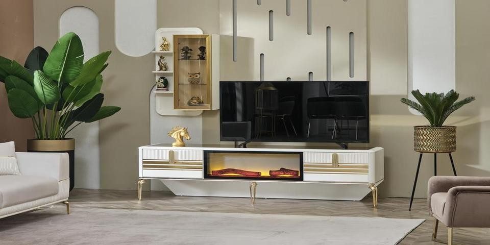 JVmoebel Dekokamin Modernes TV-Lowboard aus Holz mit Stauraum und stilvollem Design (1-St., RTV Lowboard), Made in Europa