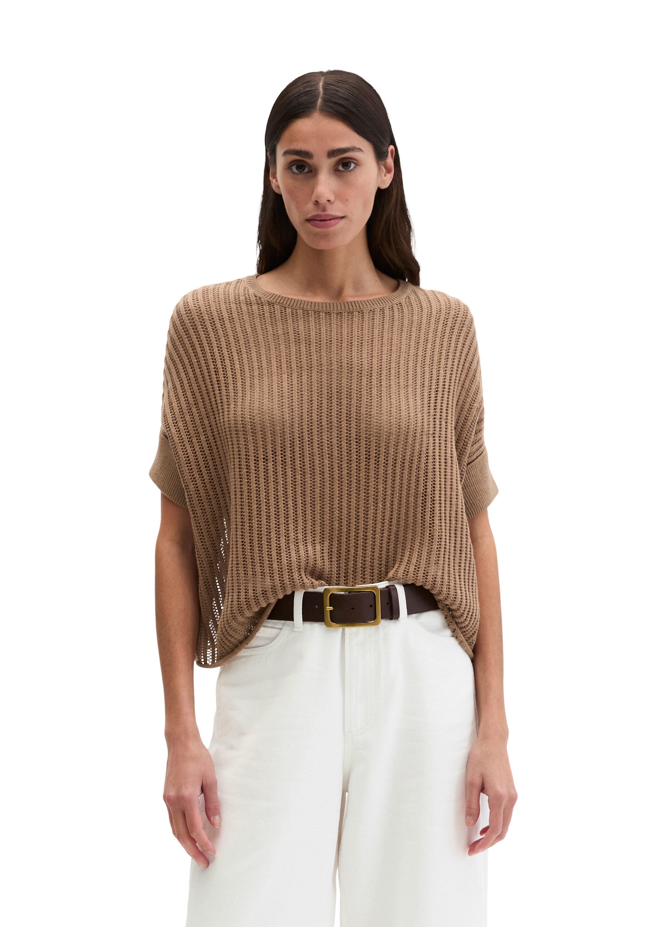 Marc O'Polo Strickpullover aus Organic Cotton-Leinen-Mix