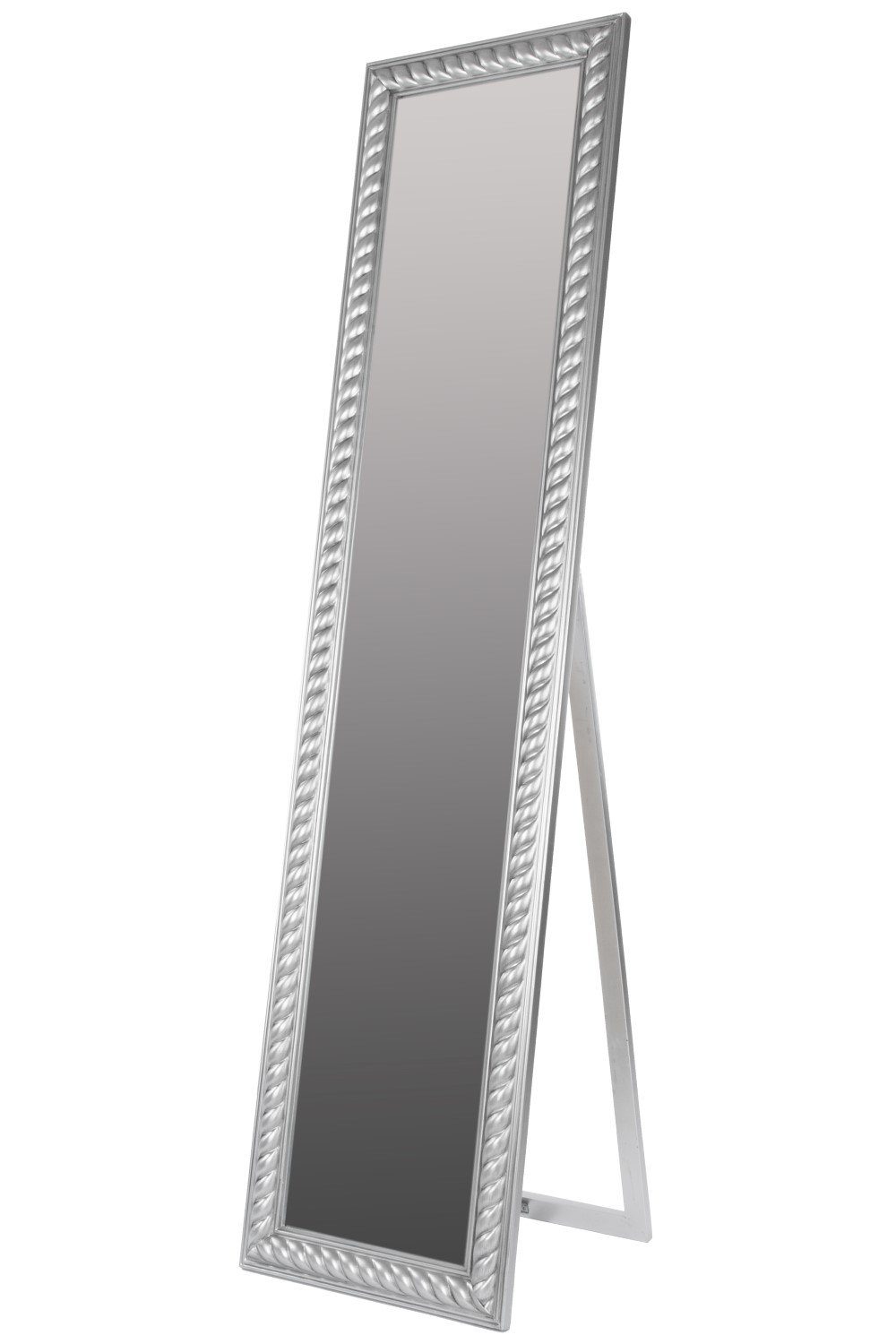 elbmöbel Standspiegel Standspiegel 180x45x7cm, Spiegel: Ganzkörperspiegel 180x45x7 cm Landhausstil silber | Standspiegel