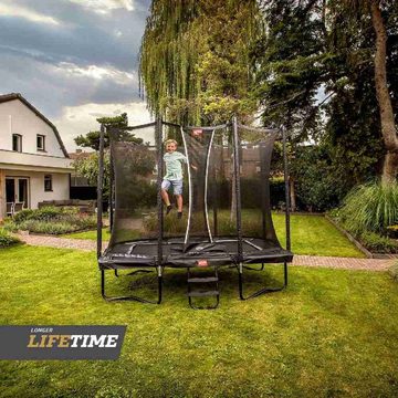 Berg Gartentrampolin BERG Trampolin rechteckig 280 x 190 cm schwarz mit Sicherheitsnetz