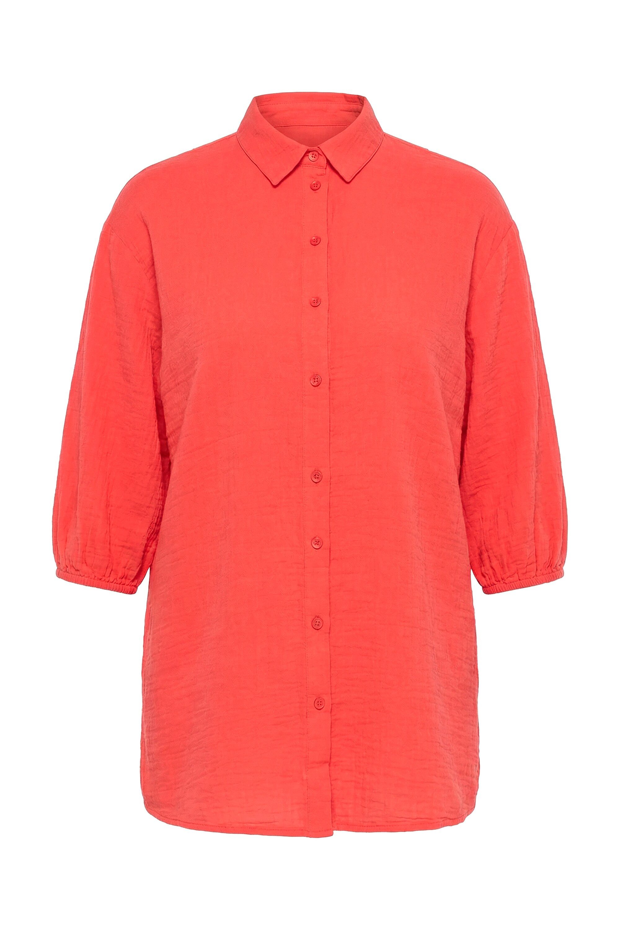 Angel of Style Hemdbluse Hemdbluse oversized Musselin 3/4-Ärmel günstig online kaufen