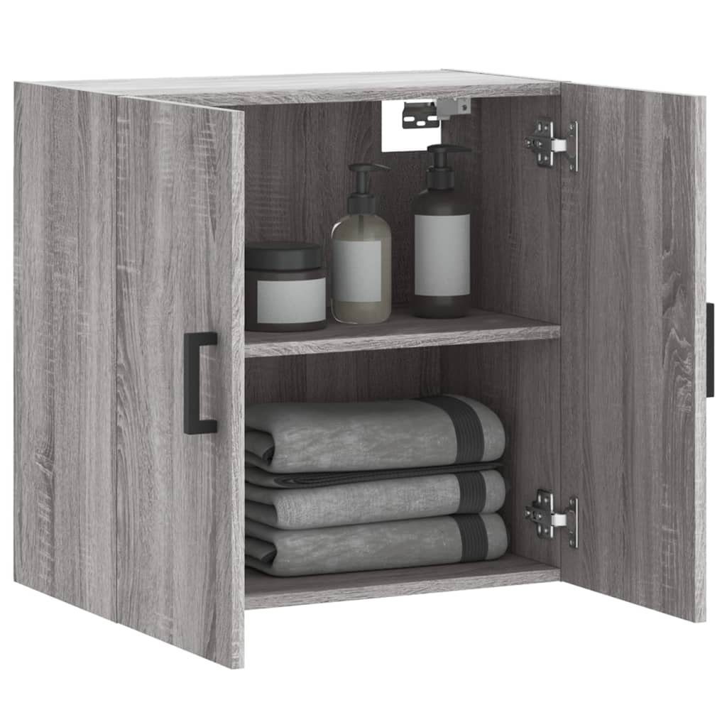 vidaXL Fächerschrank Wandschrank Sonoma Grau Holzwerkstoff (1-St) 60x31x60 cm