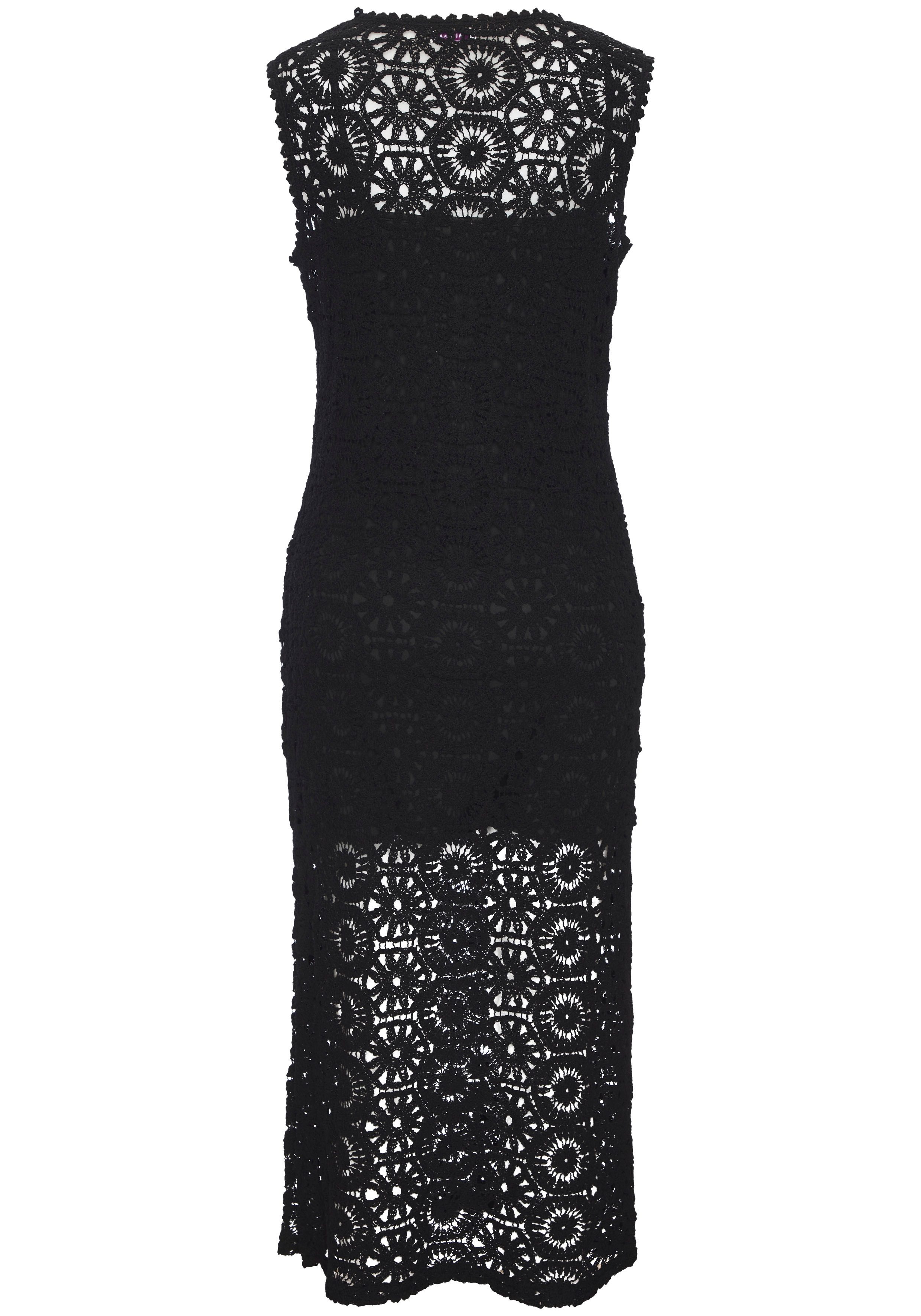 French Connection Strickkleid aus weicher Häkelspitze mit herausnehmbarem Unterkleid, Midikleid (mit Unterkleid) elegantes Strandkleid, Sommerkleid aus hochwert – Bild 5 von 5