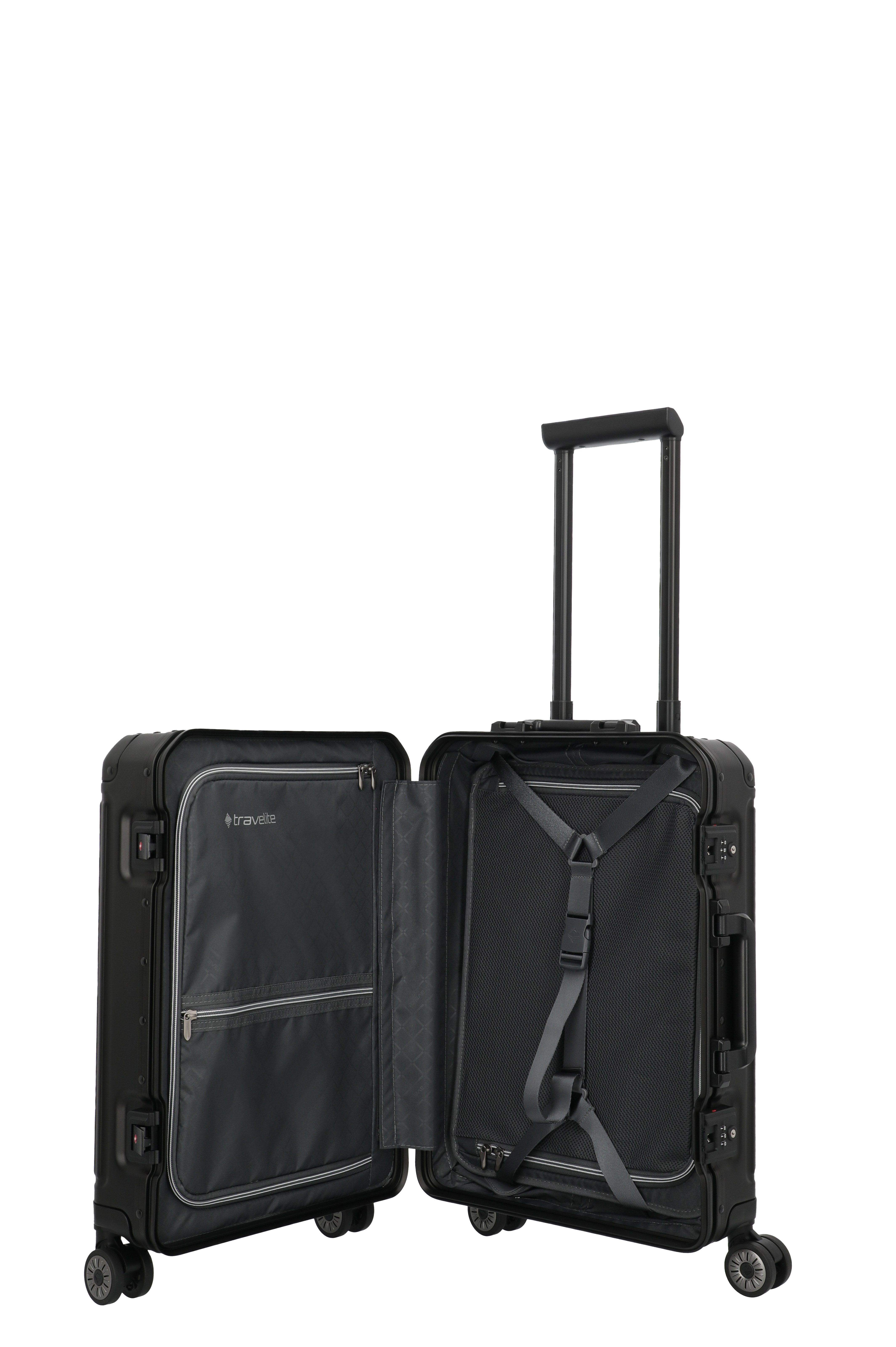 travelite Hartschalen-Trolley NEXT Trunk Reisekoffer Aluminium, 4 Rollen
