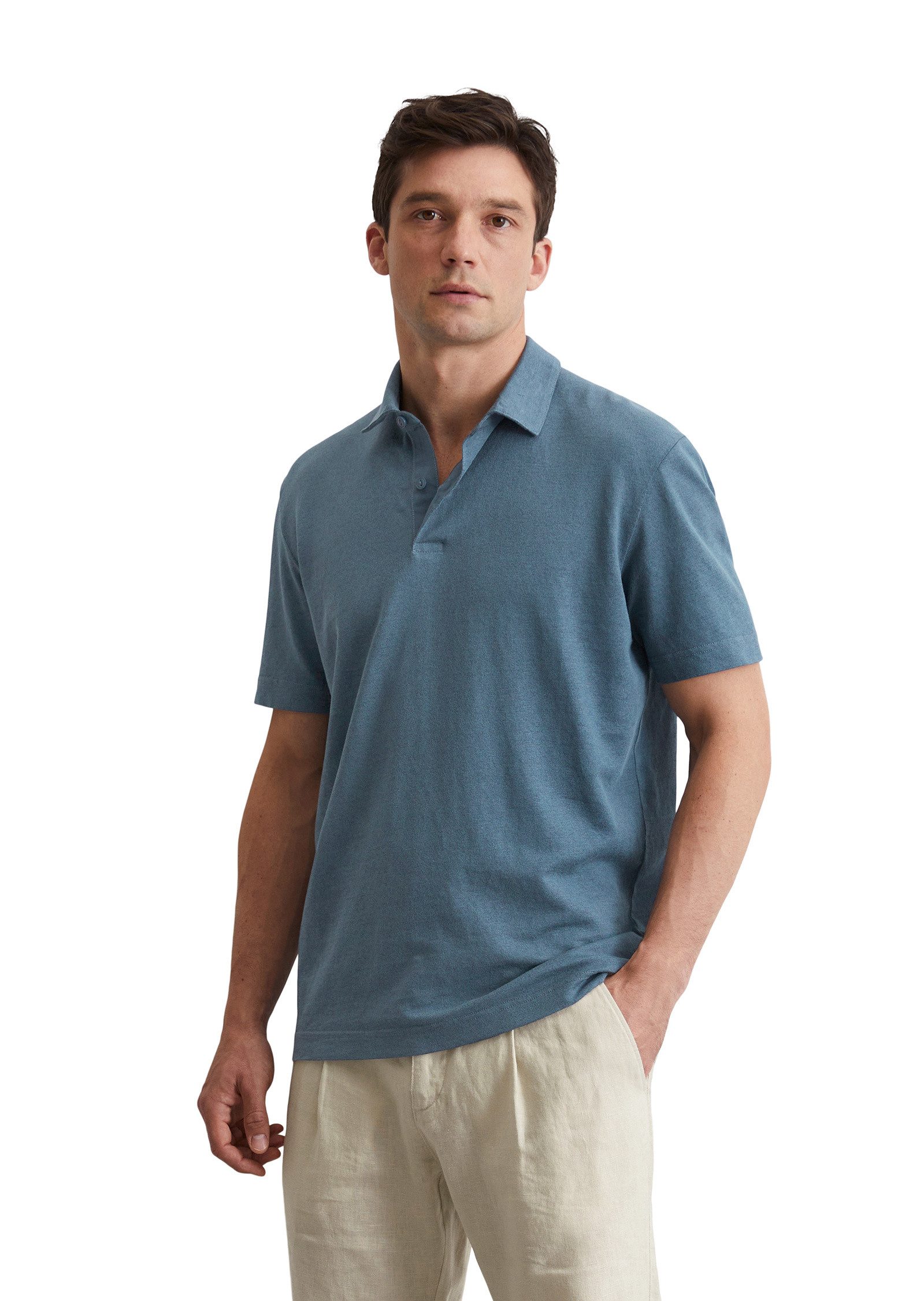 Marc O'Polo Poloshirt aus hochwertigem Leinen-Mix günstig online kaufen
