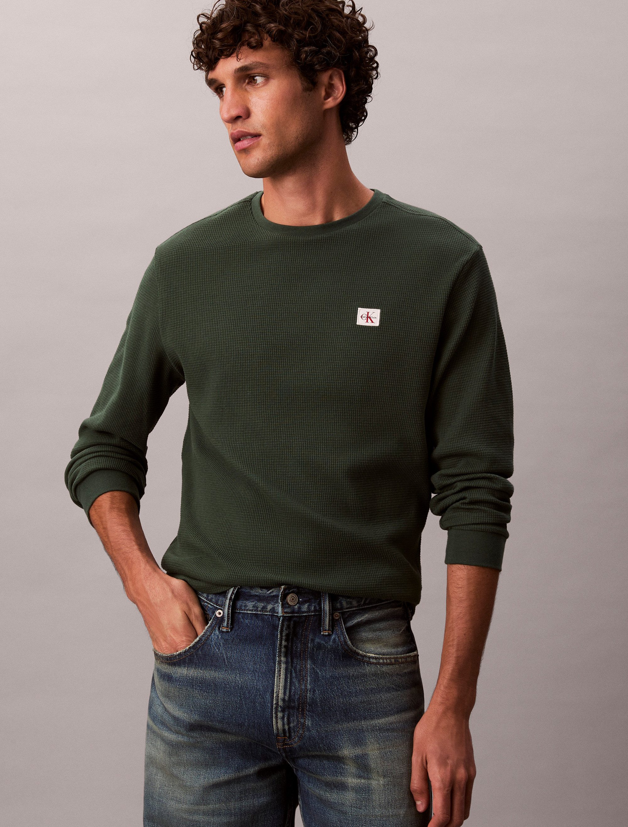 Calvin Klein Jeans Langarmshirt LS WAFFLE günstig online kaufen