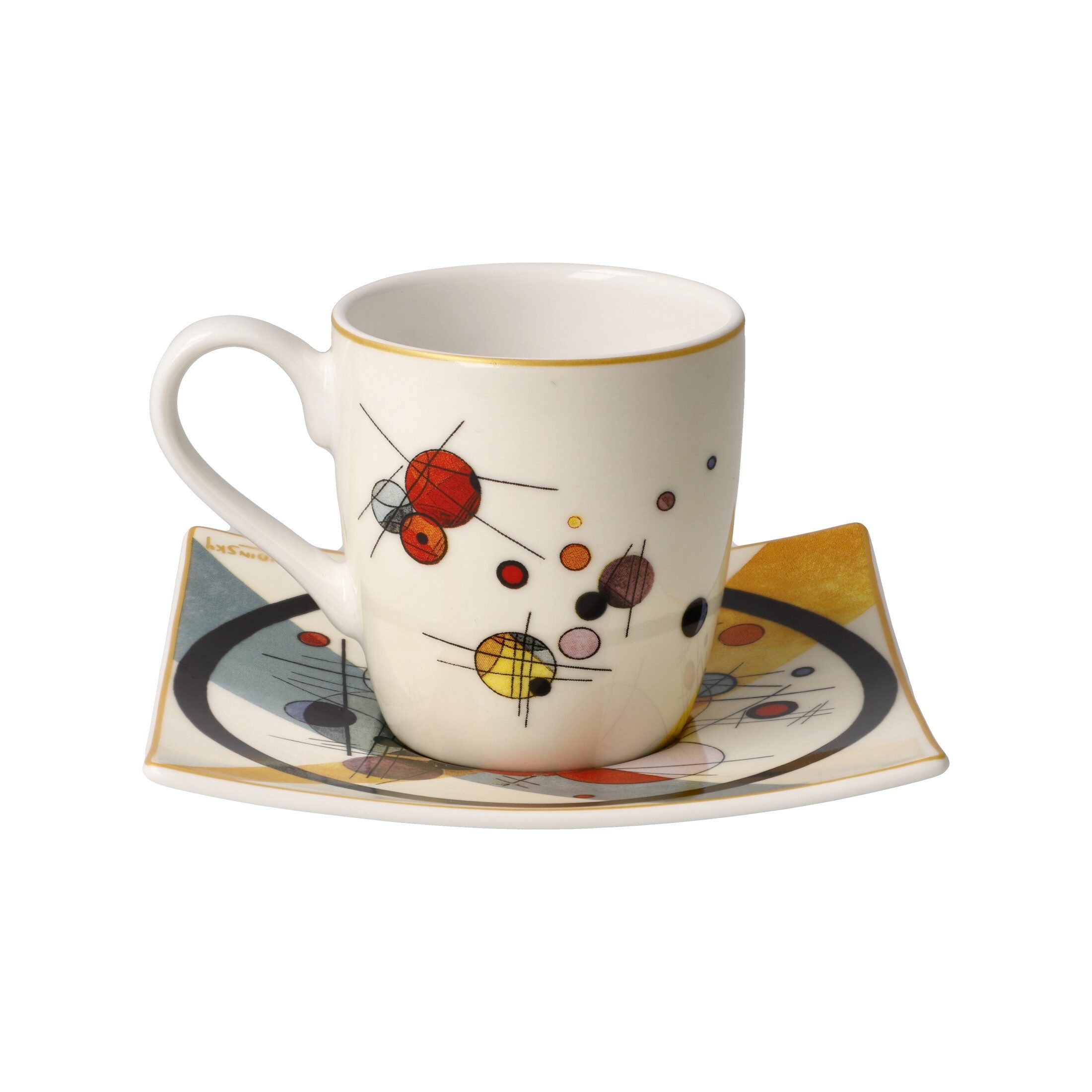 Goebel Espressotasse Artis Orbis, Porzellan, Spülmaschinengeeignet, Mehrfarbig, Kreise im Kreis, H: 6.5cm
