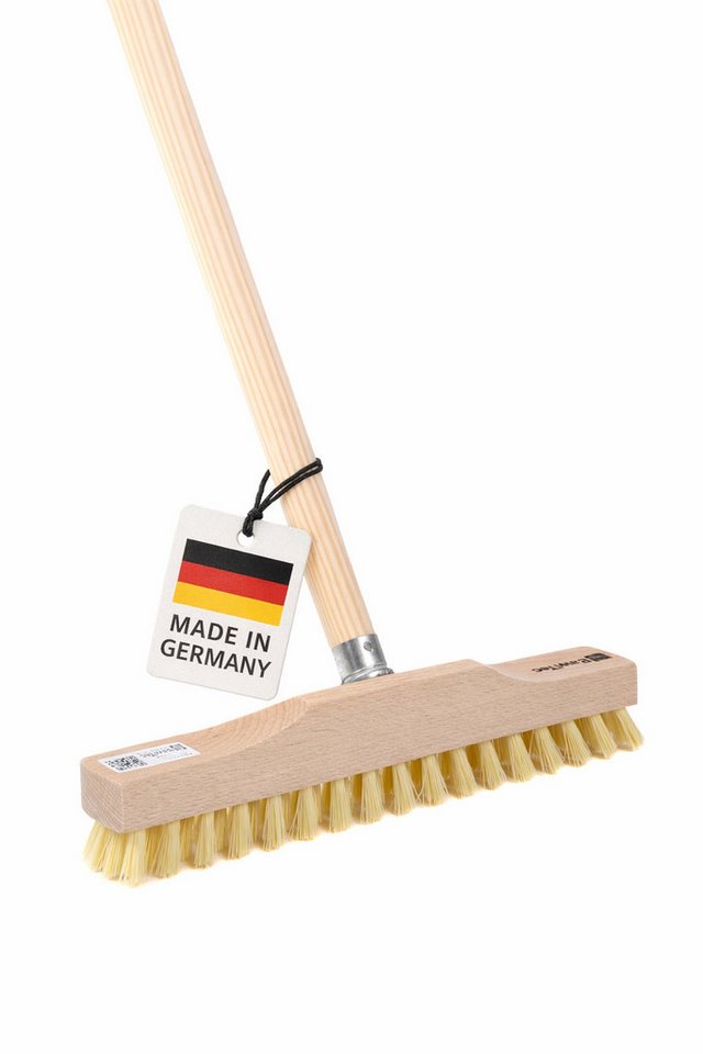 BawiTec Reinigungsbürste Rheinischer Wischer mit Stiel Haushalt Schrubber Stiel Bodenwischer, Innenbereich, Aussenbereich, schmale form