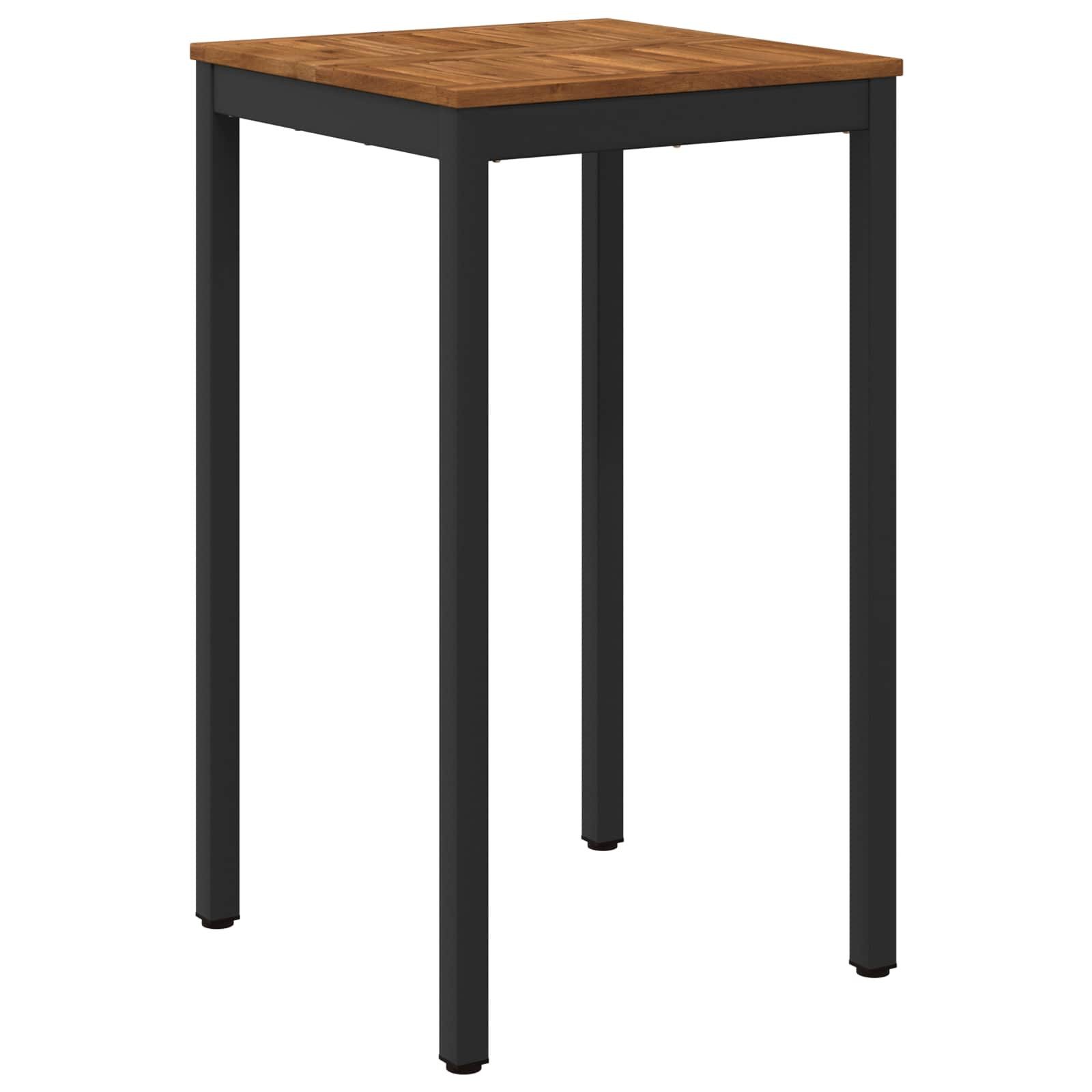 vidaXL Gartentisch Gartenbar-Tisch Natürlich und Schwarz 60 x 60,5 x 105 cm (1-St)