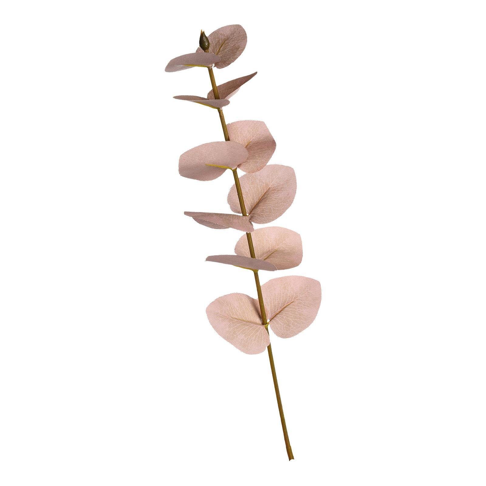 Kunstblume Kunst-Blumenpick Eukalyptus, Depot, Polyethylen, Polyester, Rosa Draht, 27 aus Zentimeter L