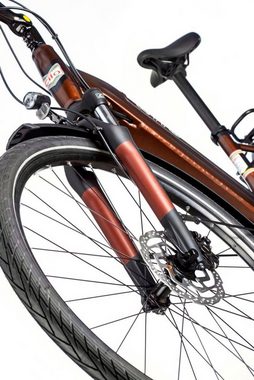 Cilo E-Bike Cityliner CCLÂ°02+ Chocolate, Shimano Acera M360 Schaltwerk, Kettenschaltung, Mittelmotor, 500 Wh Akku