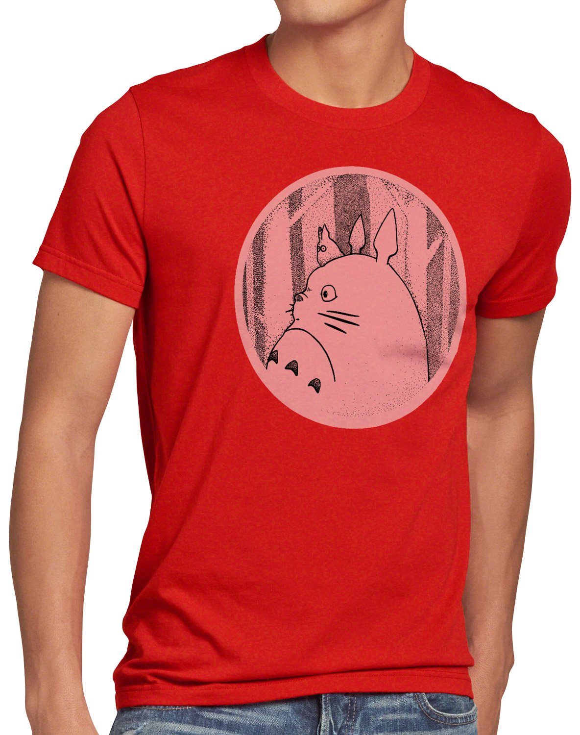 style3 Print-Shirt Herren T-Shirt Dot Totoro neko mein nachbar anime tonari no rot
