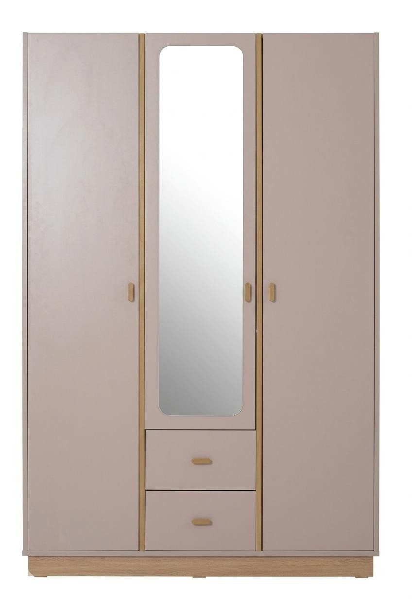 Xlmoebel Kleiderschrank Beiger Kleiderschrank Holzschrank 3 Türen Jugendzimmer Schlafzimmer (1-tlg)