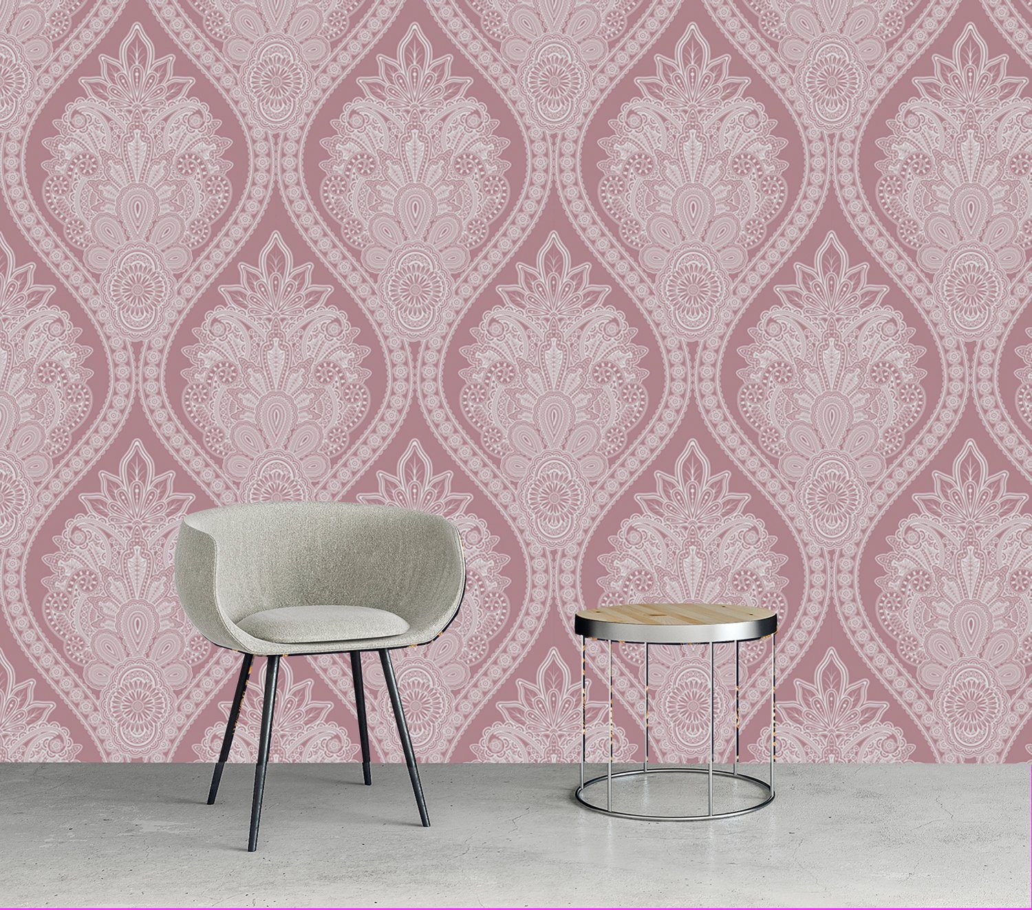 queence Vinyltapete Marjorie, glatt, Antikoptik, Barock, Kunst, bedruckt, 90x250cm, selbstklebend, kinderleichte Anbringung, Sticker