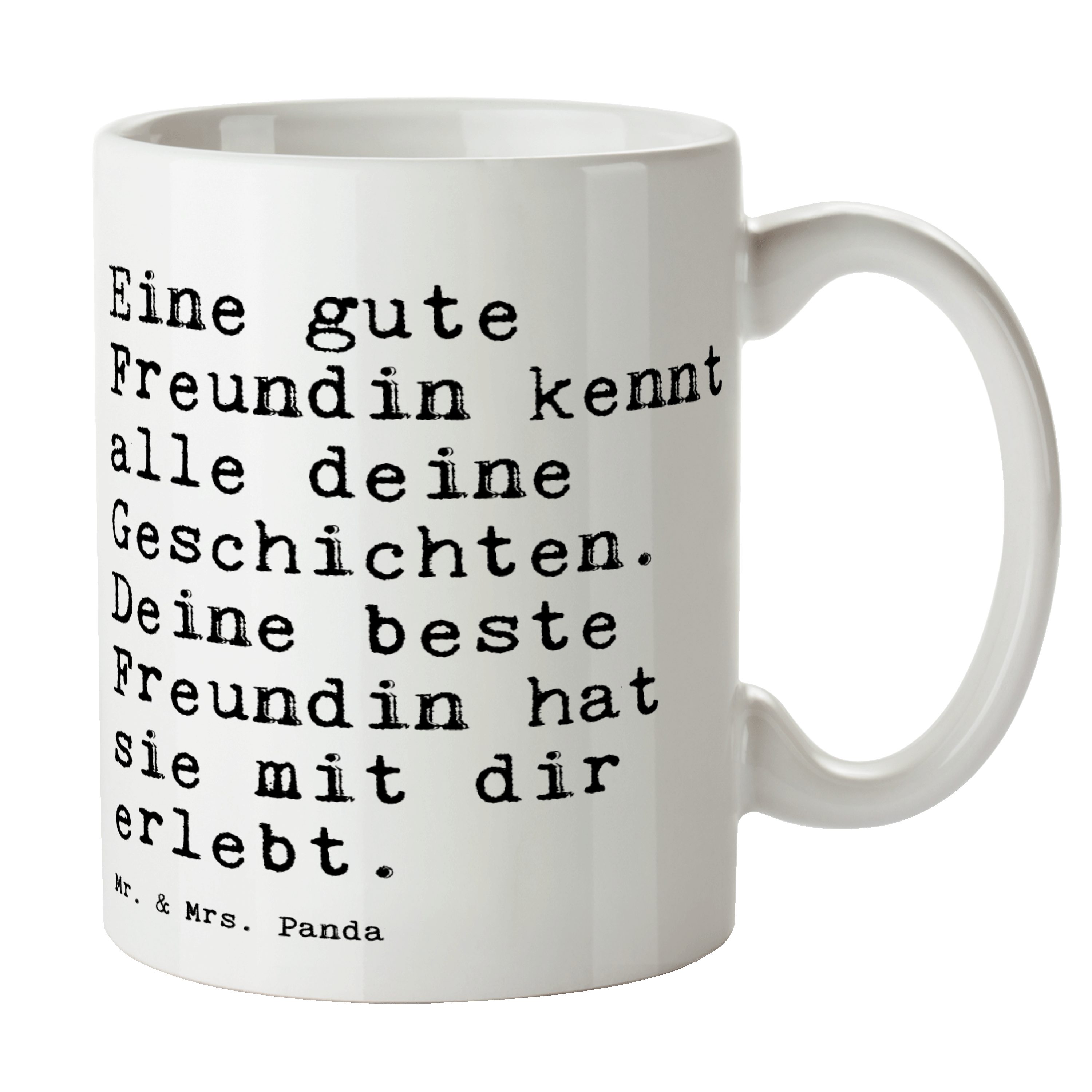 Mr. & Mrs. Panda Tasse »Eine gute Freundin kennt... Weiß Weisheit