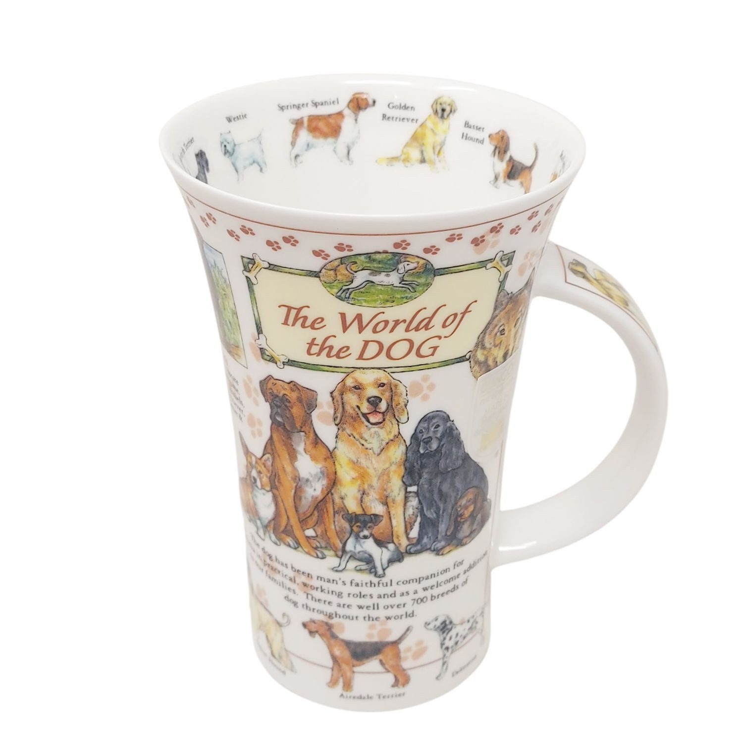 formano Tasse Dunoon Glencoe, Porzellan, Spülmaschinengeeignet, Weiß, Hunde, H: 15.5cm