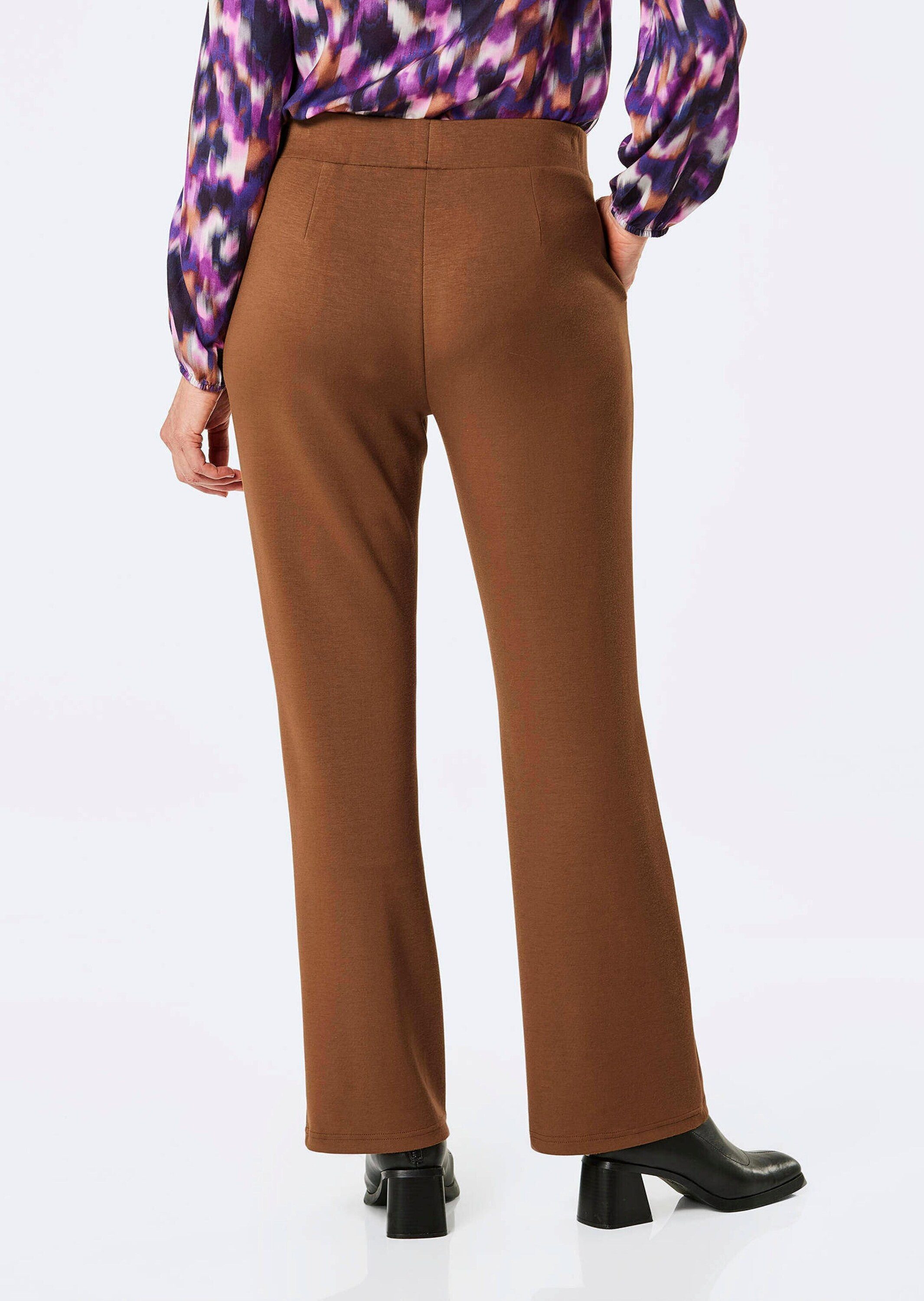 GOLDNER Stoffhose Weite Stoffhose VERA mit Biesen Lange Hose mit Rundum-Dehnbund, Biesen und Taschen