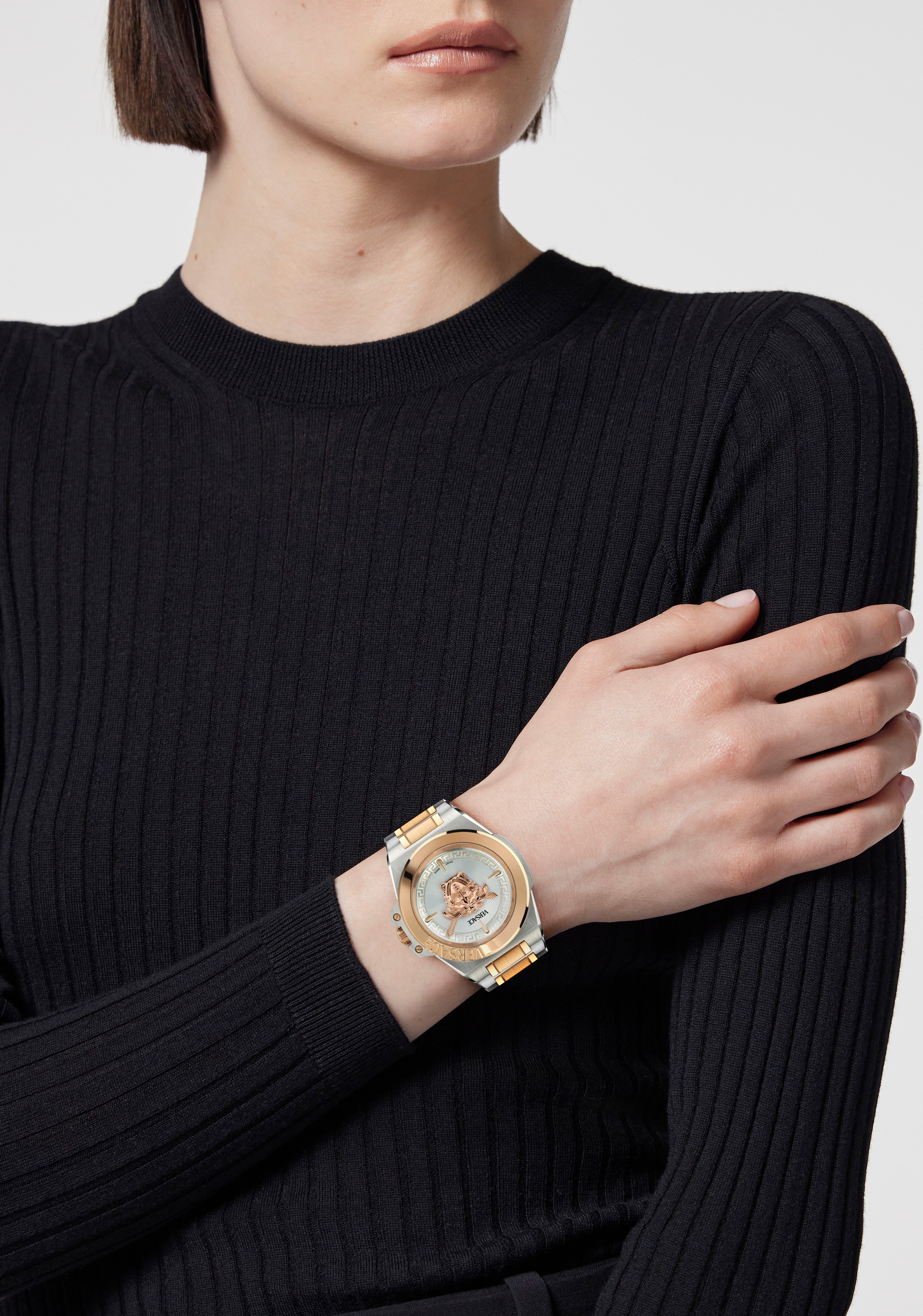 Versace Quarzuhr HERA VE8D00424, Armbanduhr, Damenuhr, Saphirglas, Swiss Made, analog, Edelstahlarmband