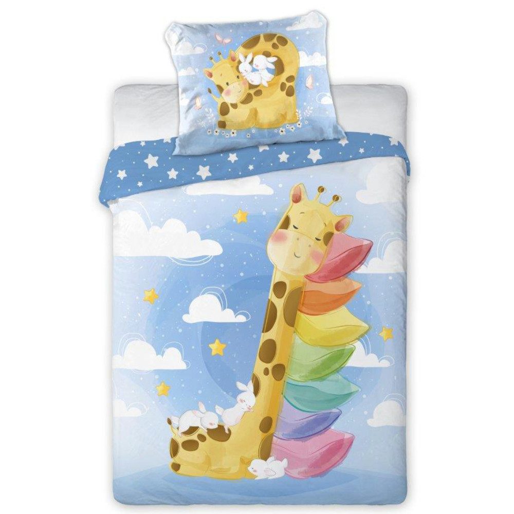 Babybettwäsche Giraffe Baby Bettwäsche 2tlg Set 100x135 40x60 cm 100% Baumwolle