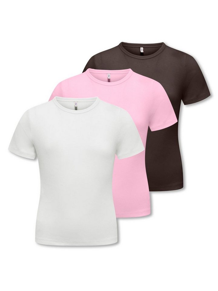 KIDS ONLY T-Shirt (3-tlg) Koglucky S/S O Neck Top Jrs 3-Pack