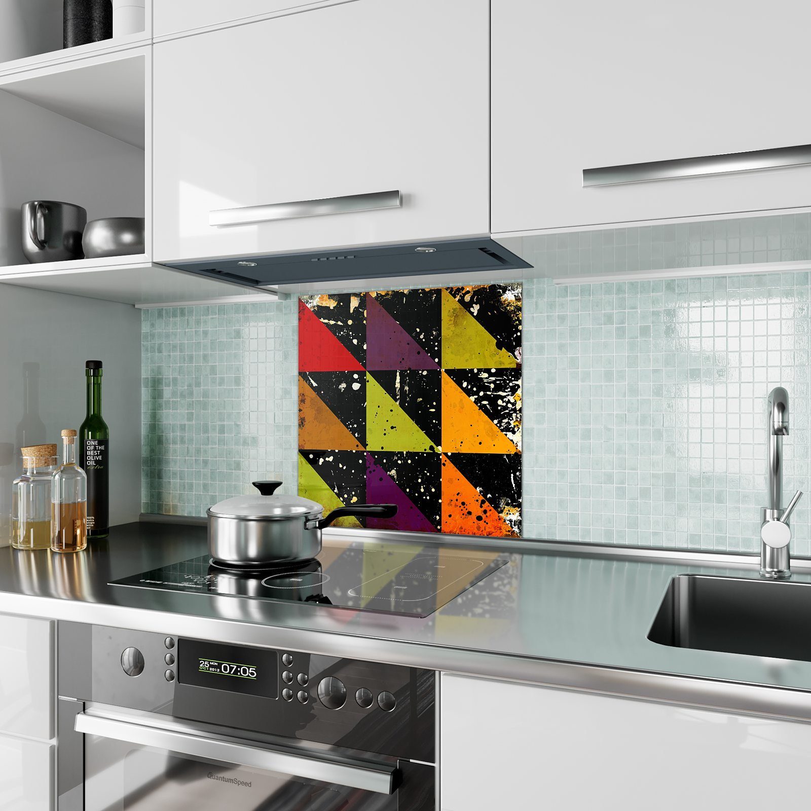 Muster Primedeco Spritzschutz Glas Abstraktes Küchenrückwand