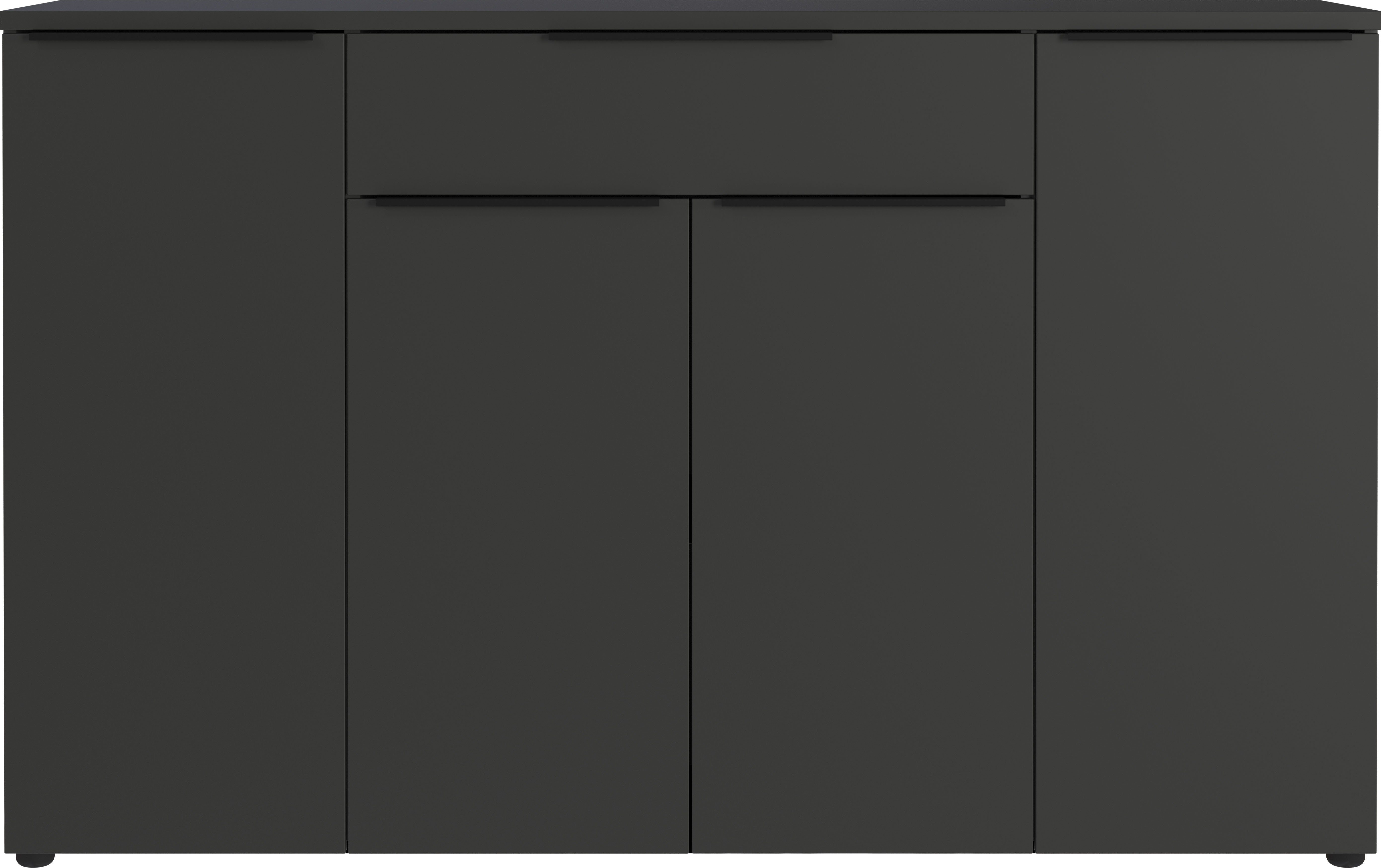 GERMANIA Sideboard Mailand, Sideboard mit einer Schublade und 4 Türen, in graphit & weiß verfügbar